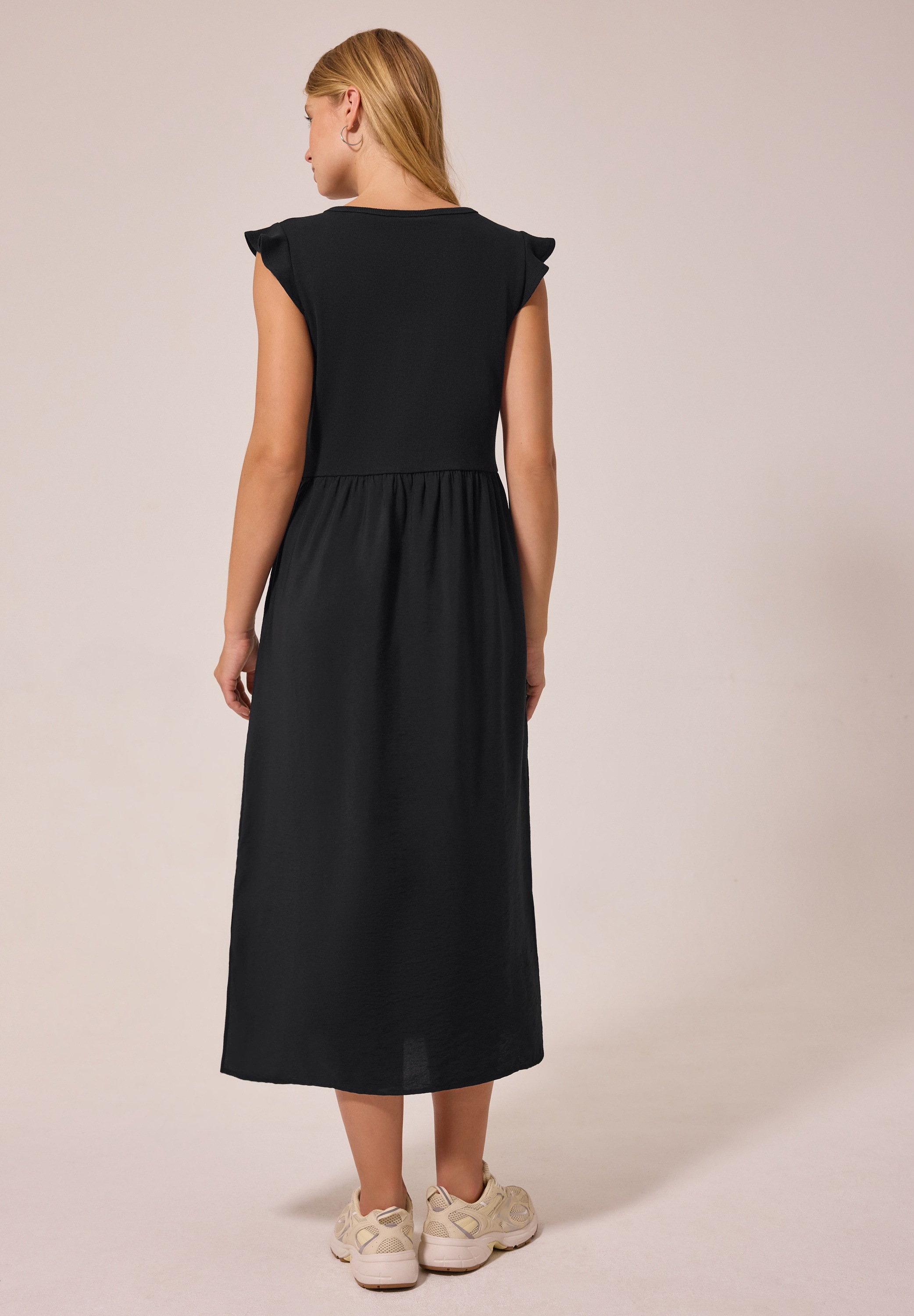 STREET ONE STUDIO Maxikleid Ohne Taschen mit Rundhalsausschnitt