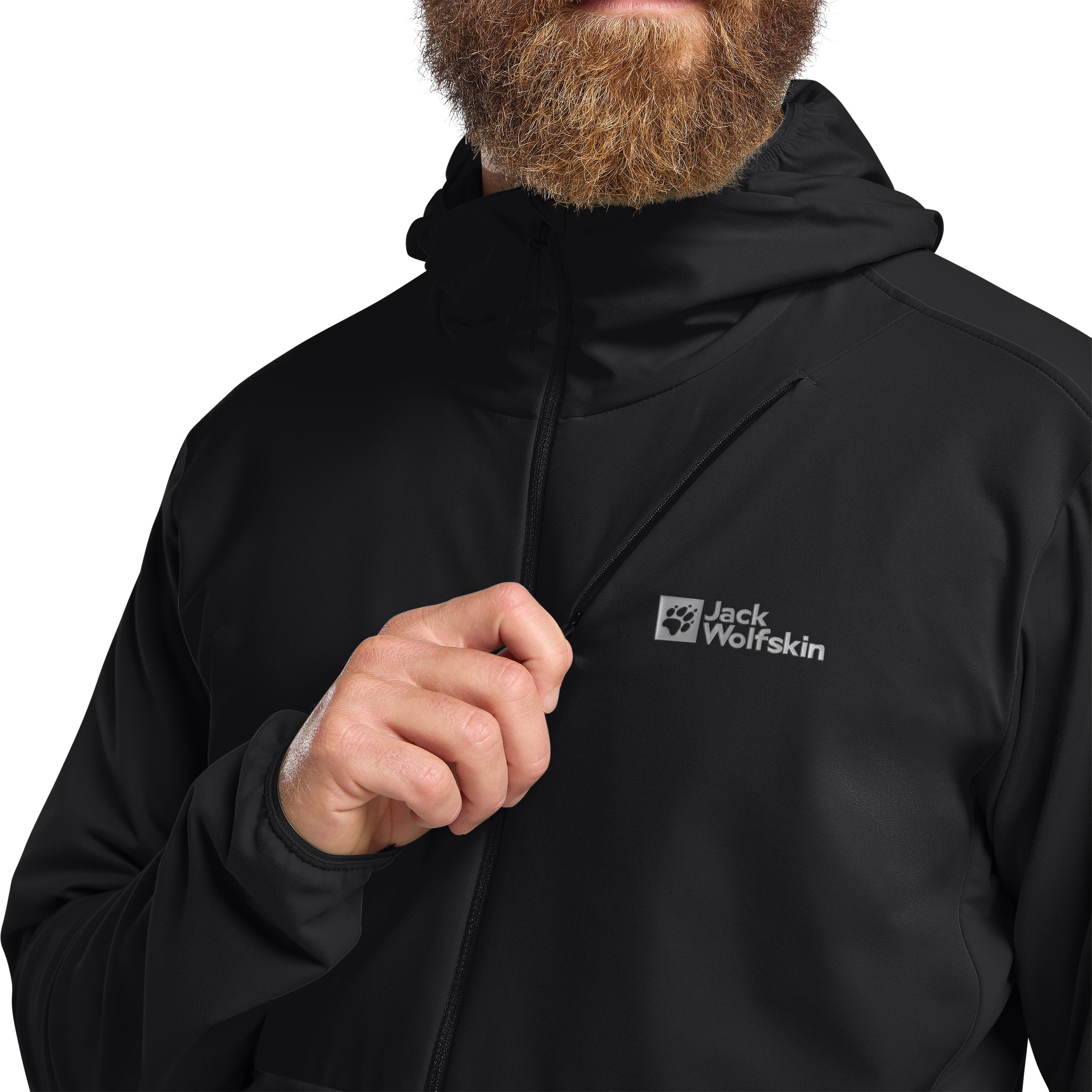 Jack Wolfskin Kapuzenfleecejacke »PRELIGHT TRAIL HOODY M«, mit Kapuze