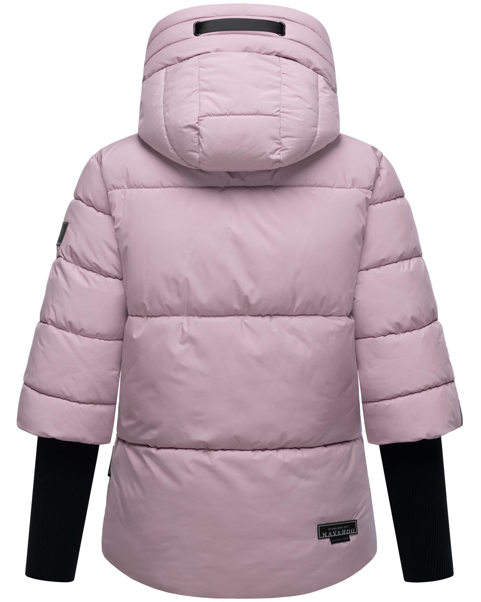 Navahoo Steppjacke »Lotusherz XIV«, mit Kapuze, Warme gesteppte Winterjacke mit Rippstrickärmeln