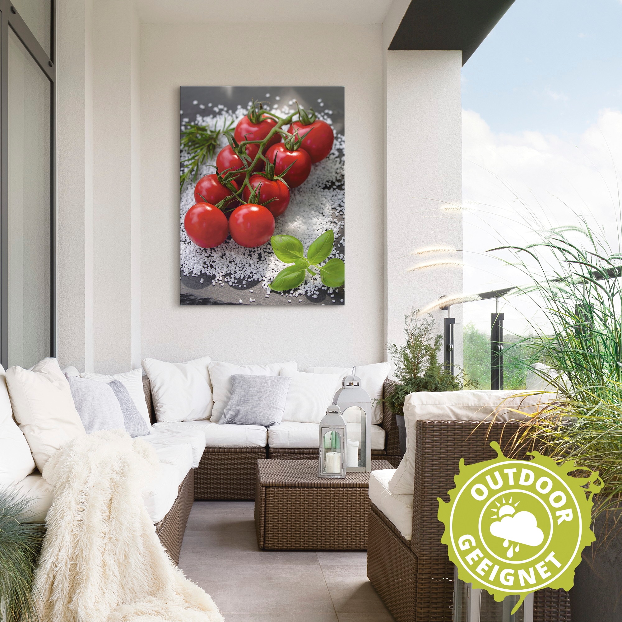 Artland Wandbild »Tomaten Rispe auf Salz« Lebensmittel 1 Stk. tlg. als Alubild, Outdoorbild, Poster in verschied. Größen