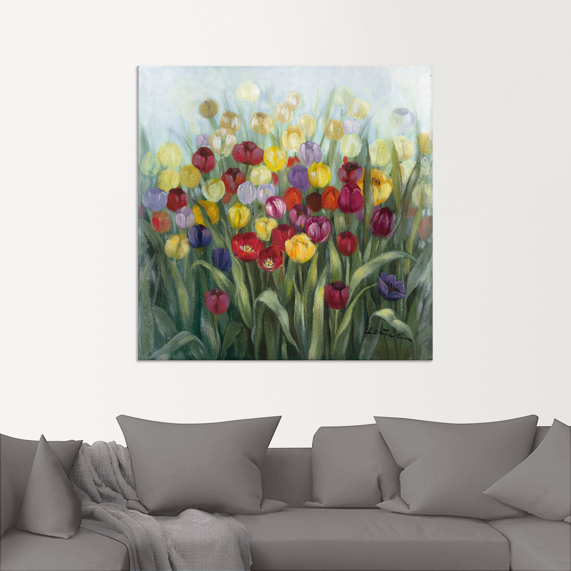 Artland Wandbild »Tulpenwiese II«, Blumenwiese, (1 St.), als Alubild, Outdoorbild, Leinwandbild, Poster in verschied. Größen