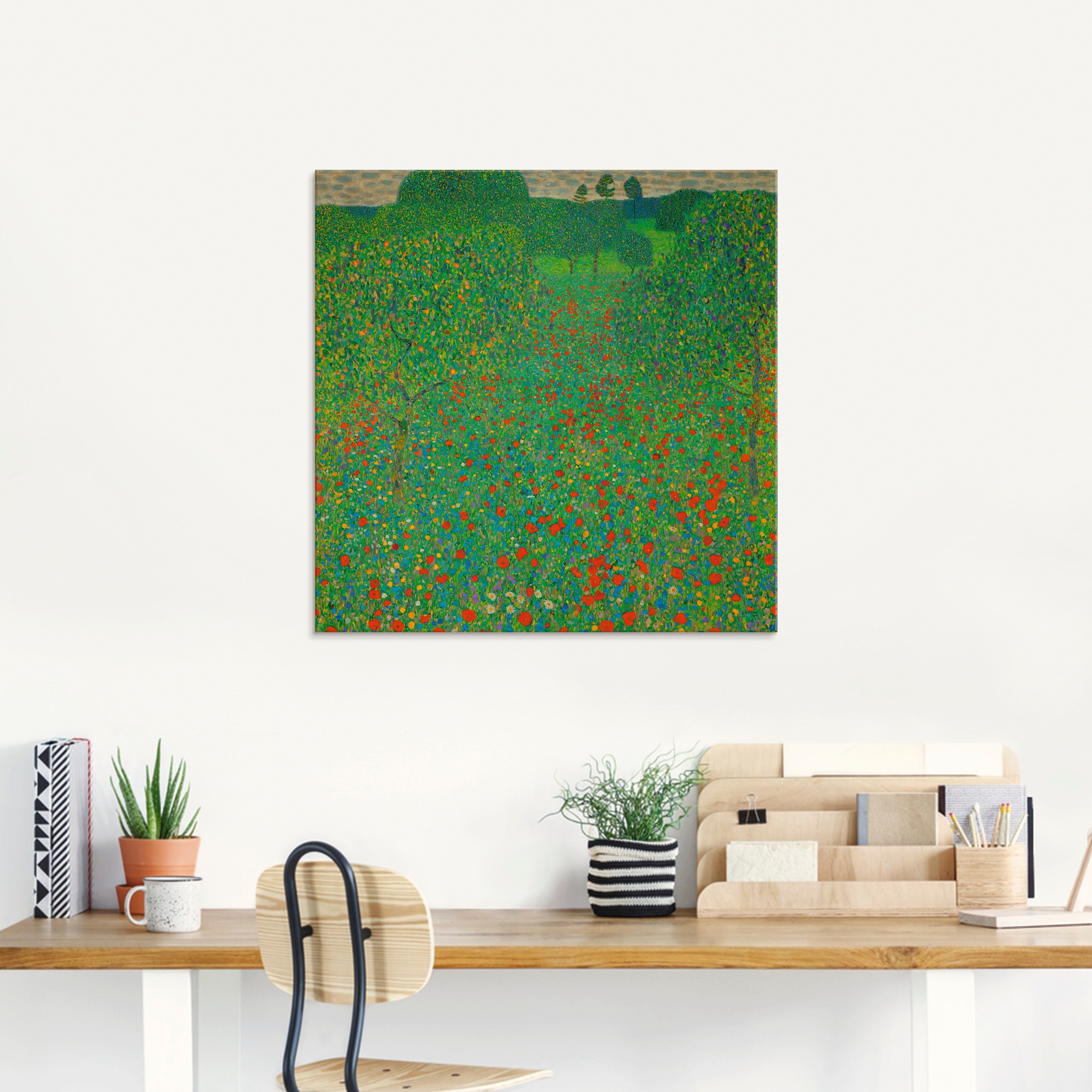 Artland Glasbild »Feld mit Mohn«, Blumen, (1 St.), in verschiedenen Größen