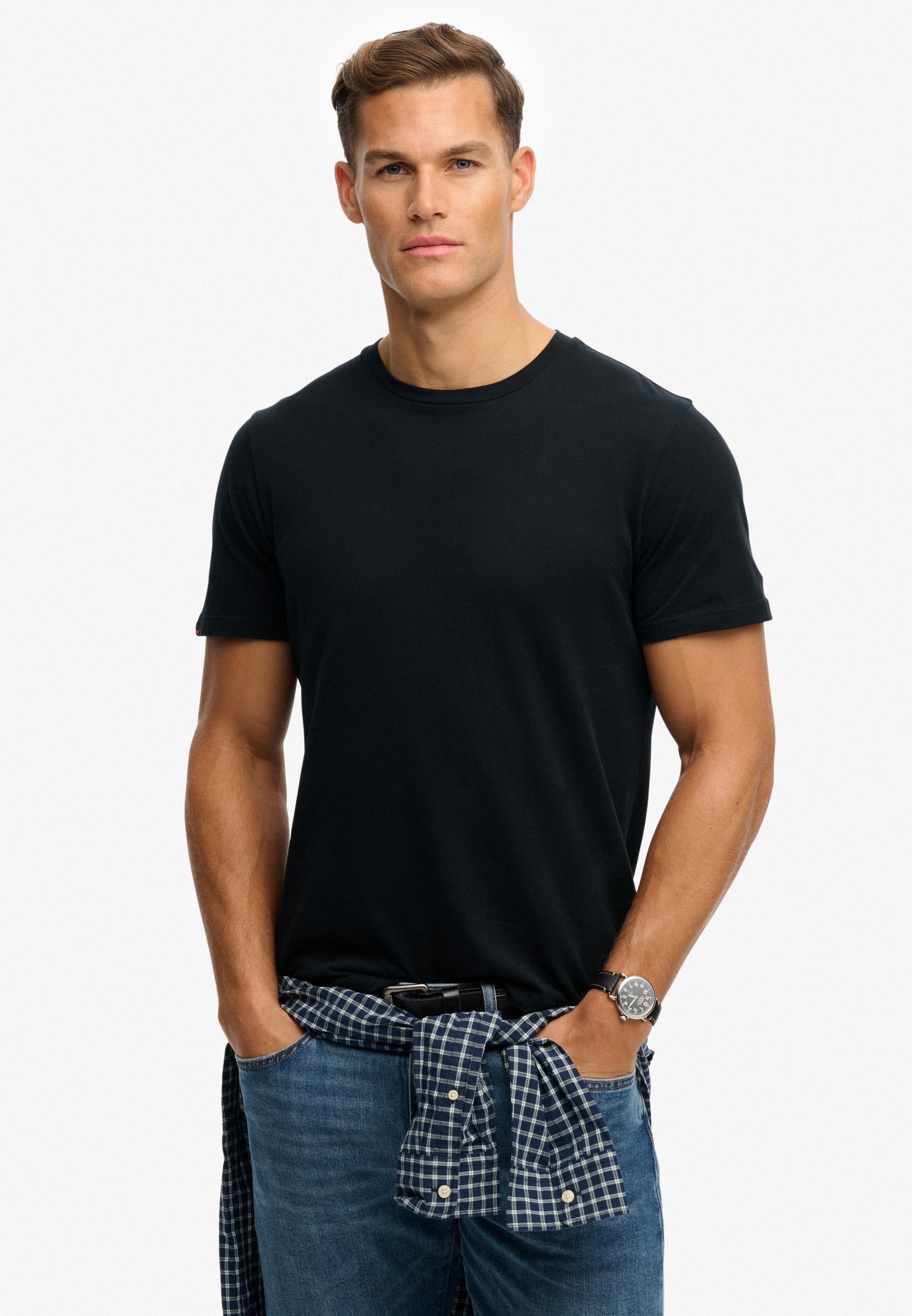 Superdry T-shirt à Manches Courtes Classic Essential Jet Black M Homme