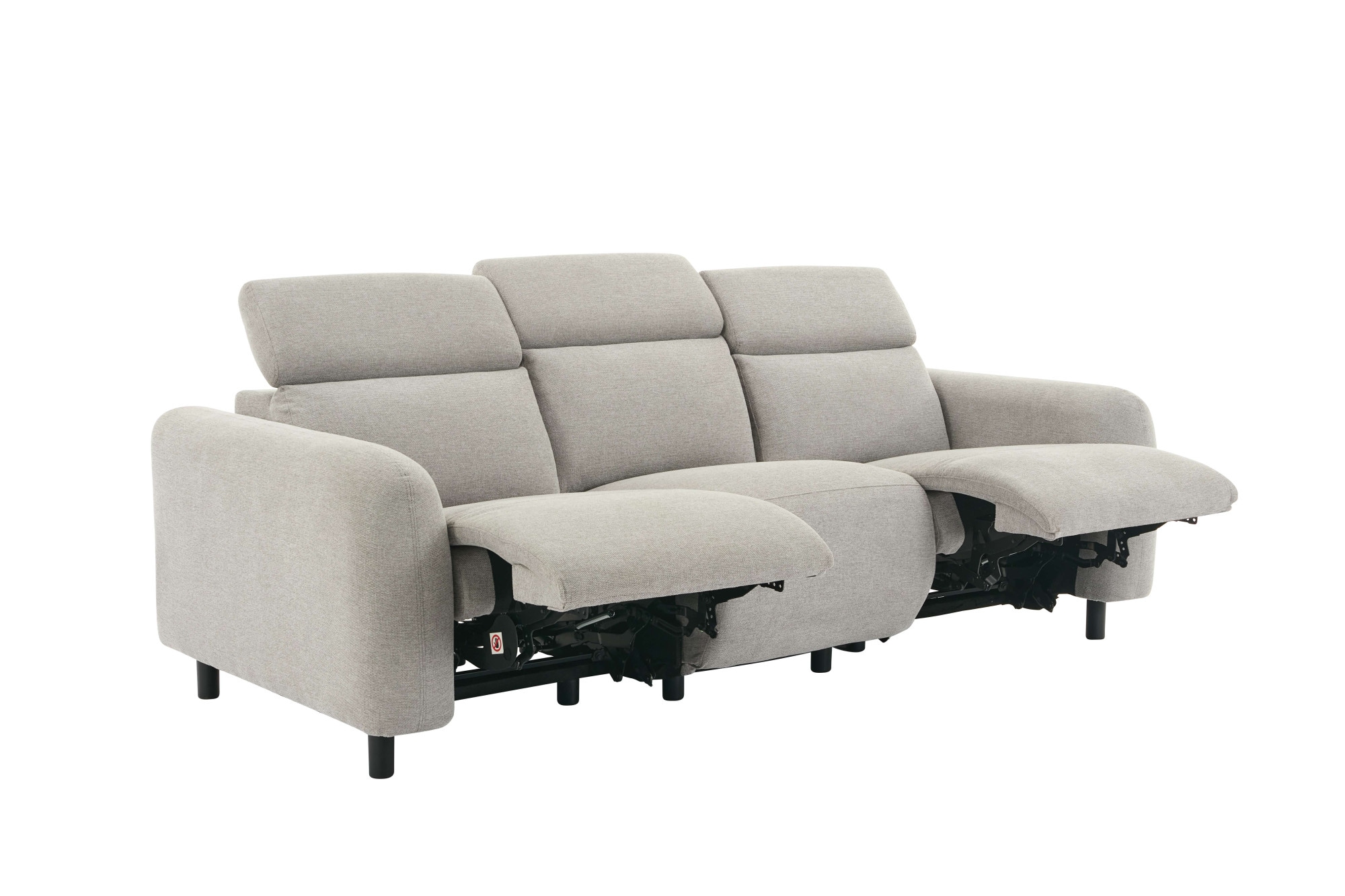 Home affaire 3-Sitzer »SKAANE Struktur-Sofa, 229 cm, manuelle-u. elektrische Relaxfunktion«, Relax-Funktion in 2 Sitzen, Kopfteilverstellung, Federkernpolsterung