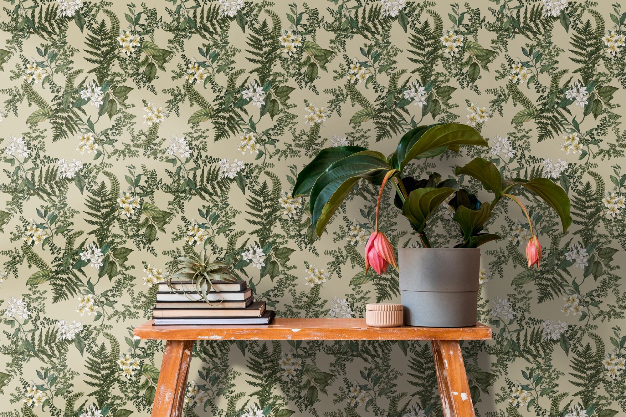 living walls Vliestapete "Drawn Into Nature Pflanzen-Tapete Mustertapete Floral Natur" matt strukturiert Vliestapete Blätter für Schlafzimmer Küche Wohnzimmer Pflanzen Design