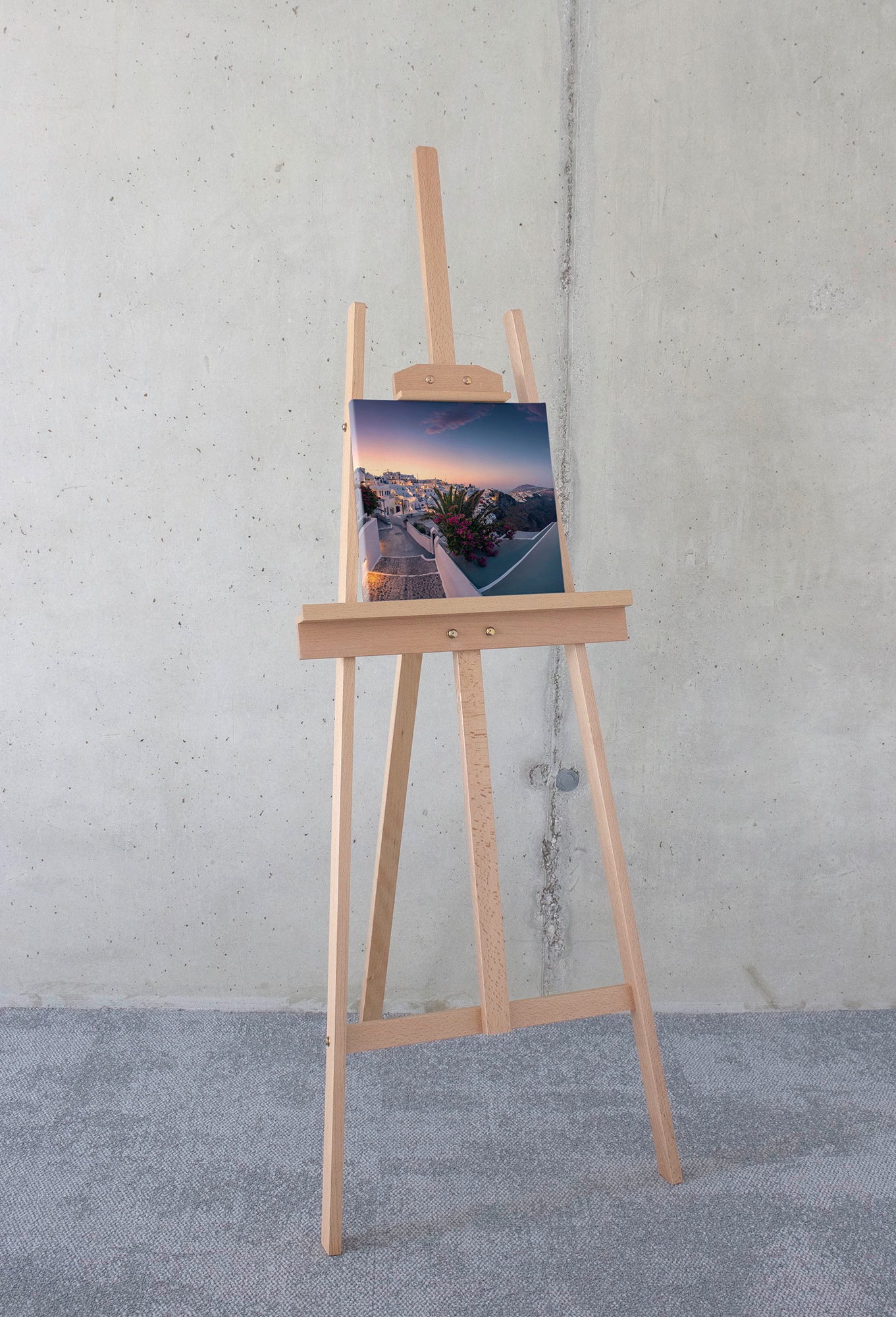 Komar Leinwandbild »Fira to Oia - Größe 30 x 30 cm«, Baum-Blätter-Natur-Berge-Blumen-Foto-Jahreszeiten-Landschaft-Meer-Strand-Palmen, (Packung, 1 St.), Keilrahmenbild mi Echtholzrahmen