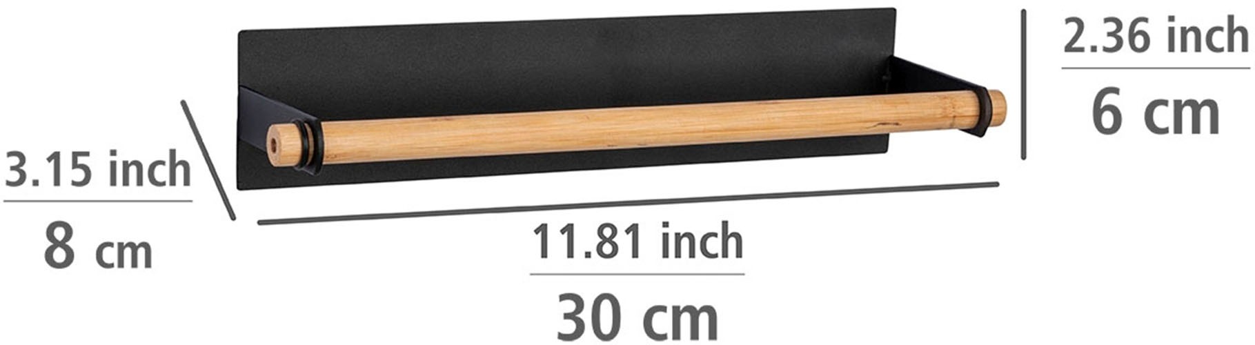 WENKO Küchenrollenhalter »Modell Magna«, magnetischer Wandrollenhalter für Küchenpapier, Befestigen ohne Bohren