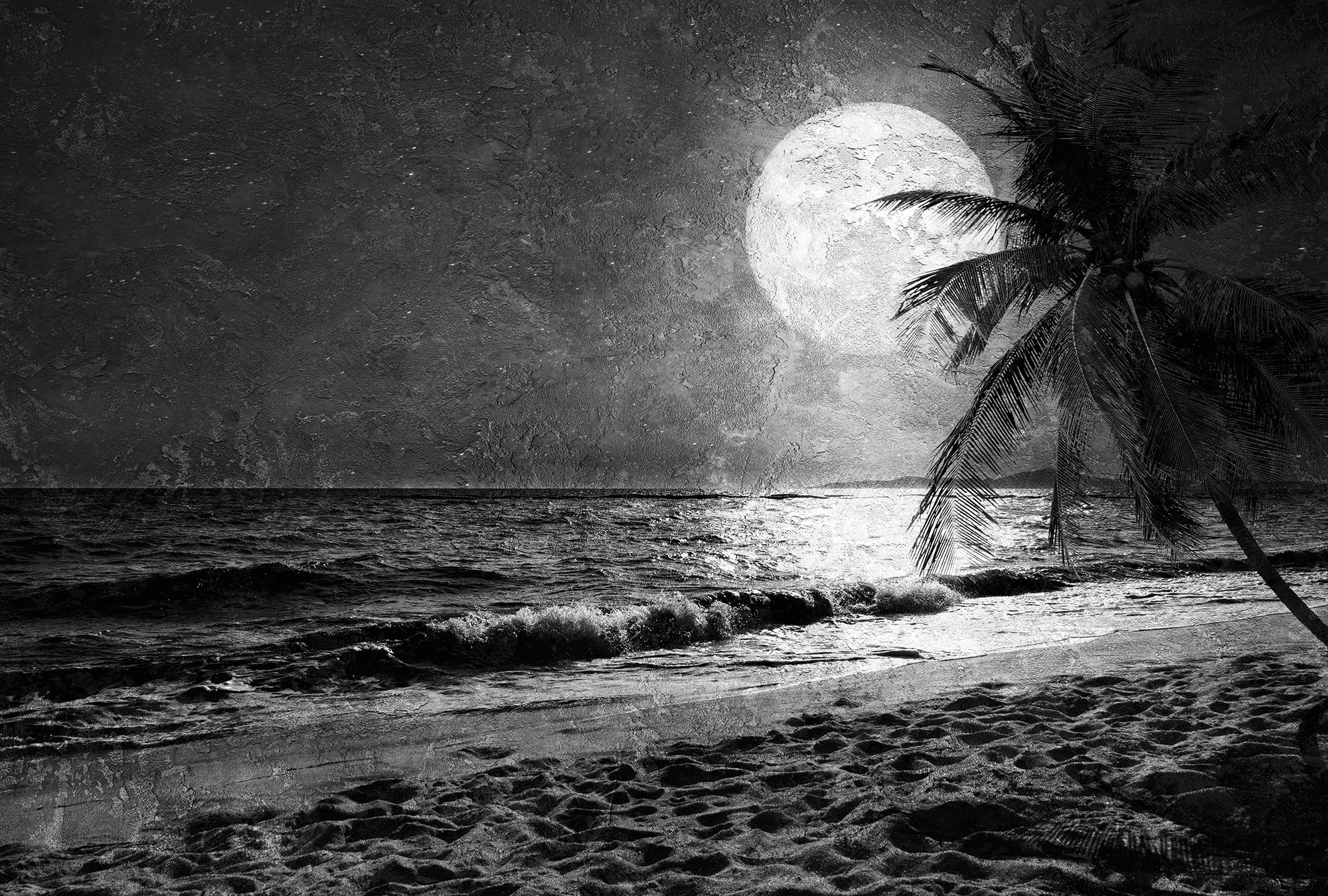 Architects Paper Fototapete "Atelier 47 Beach at Night 3" Meer Strand glatt Vlies, Wand, Schräge, Decke