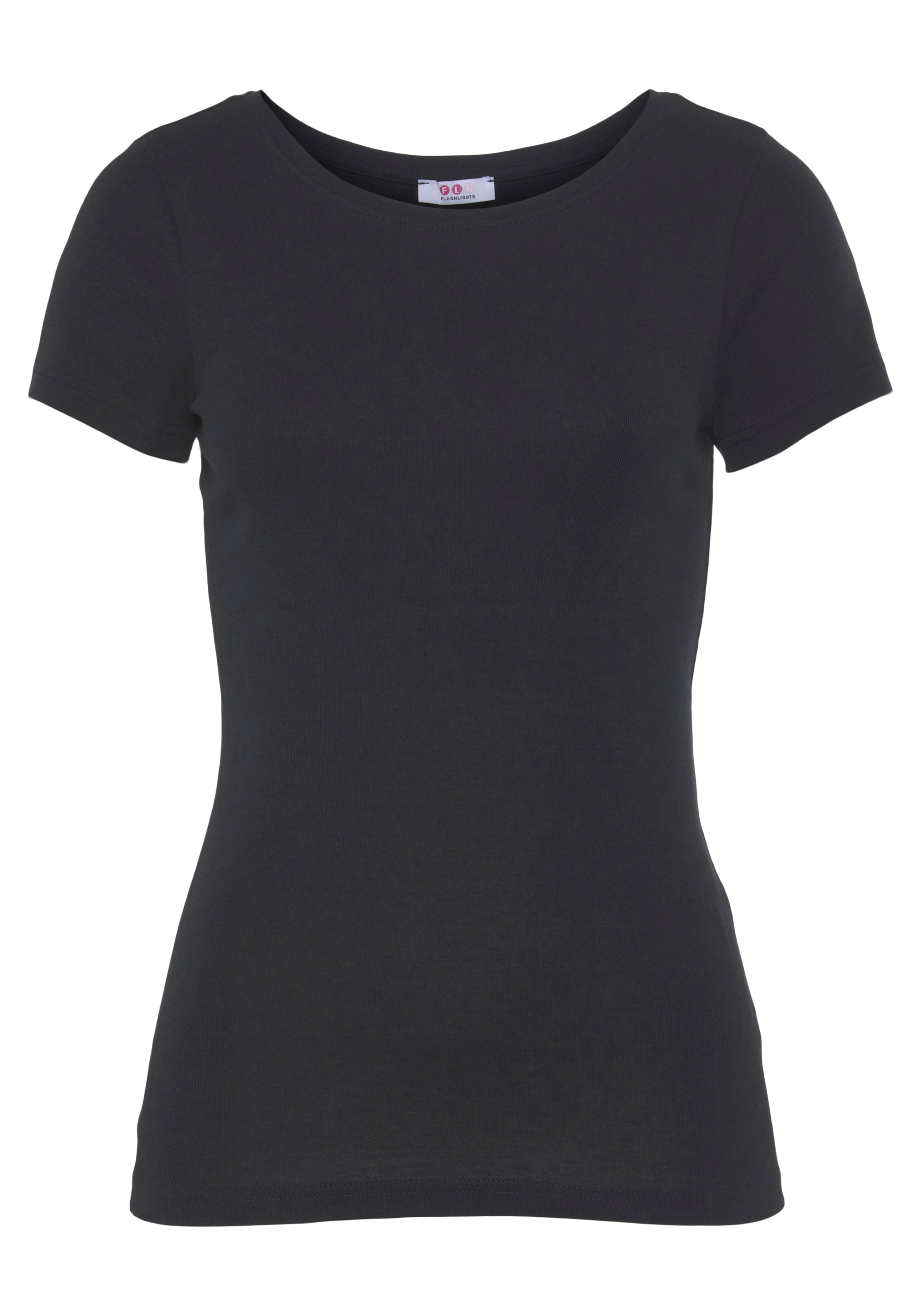 Flashlights T-Shirt, (Packung, 3 tlg., 3-er Pack), Kurzarm, sehr figurbetonte Passform, aus Feinrippstoff