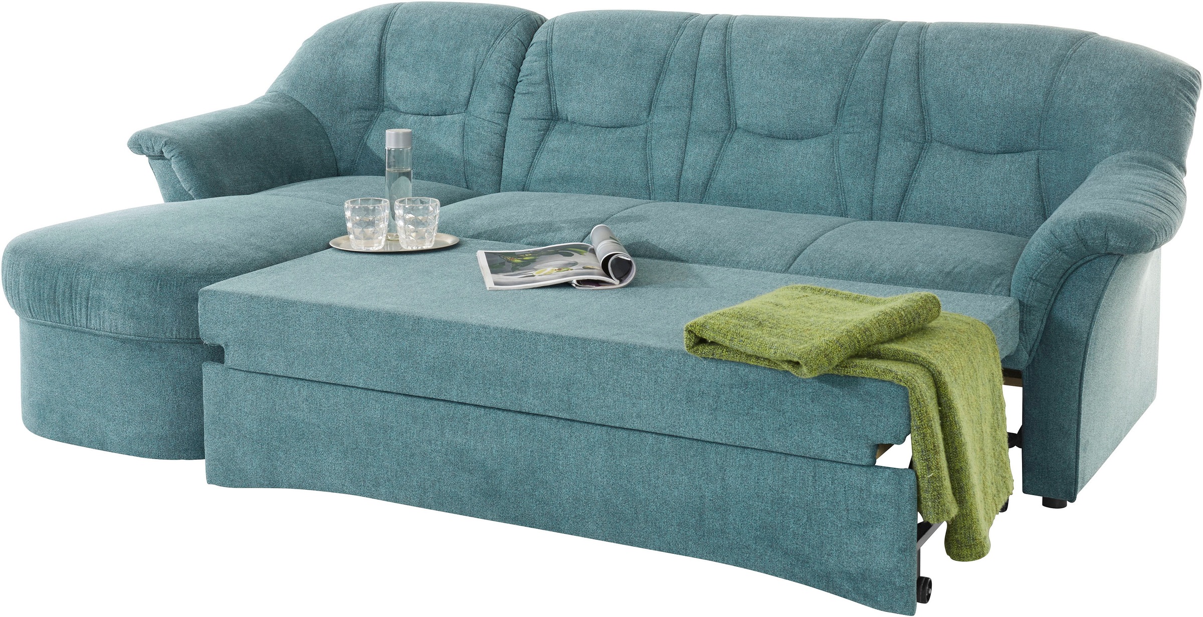DOMO collection Ecksofa »Sarafina zeitlos und komfortabel, optional mit Federkern, L-Form«, wahlweise mit Bettfunktion