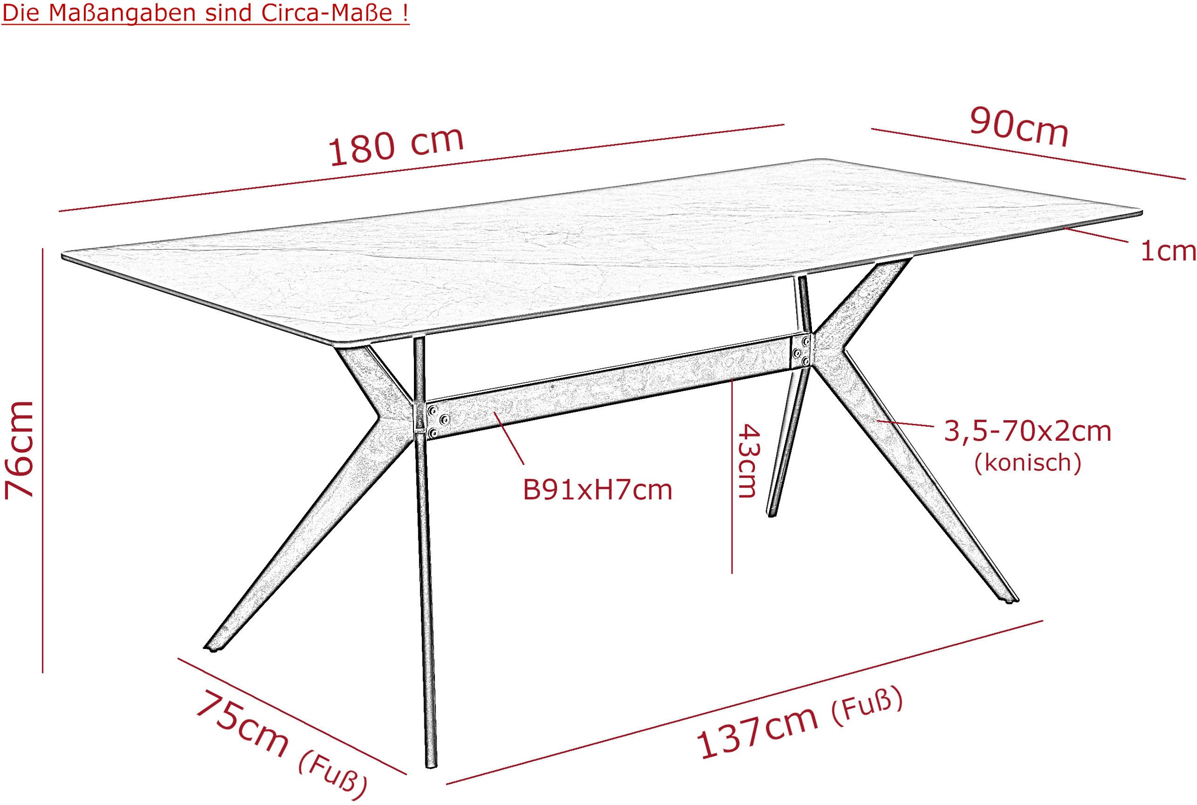 HELA Essgruppe »ISAR« Set, 5 tlg. 5tlg., Marmoroptik (glänzend), Schwingstuhl, Federkorb