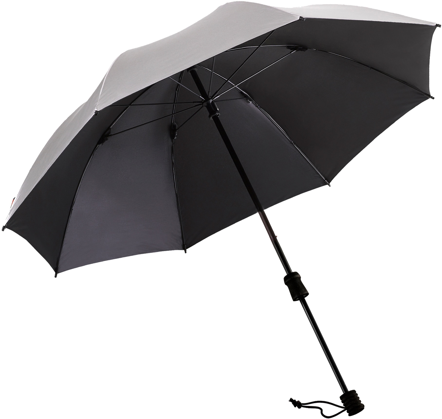 EuroSCHIRM® Stockregenschirm »Swing 50+ UV-Lichtschutzfaktor BAUR mit handfrei | silber«, bestellen handsfree, tragbar