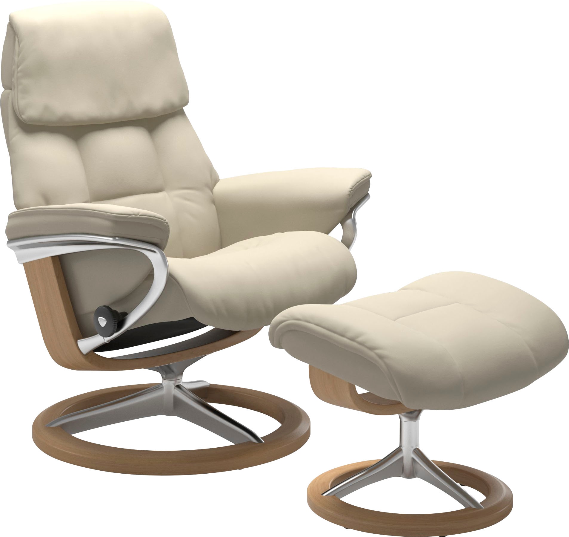 Stressless® Relaxsessel »Ruby« Set, Relaxsessel mit Hocker,  mit Signature Base, Größe S, Gestell Eiche, Wenge, Braun & Schwarz