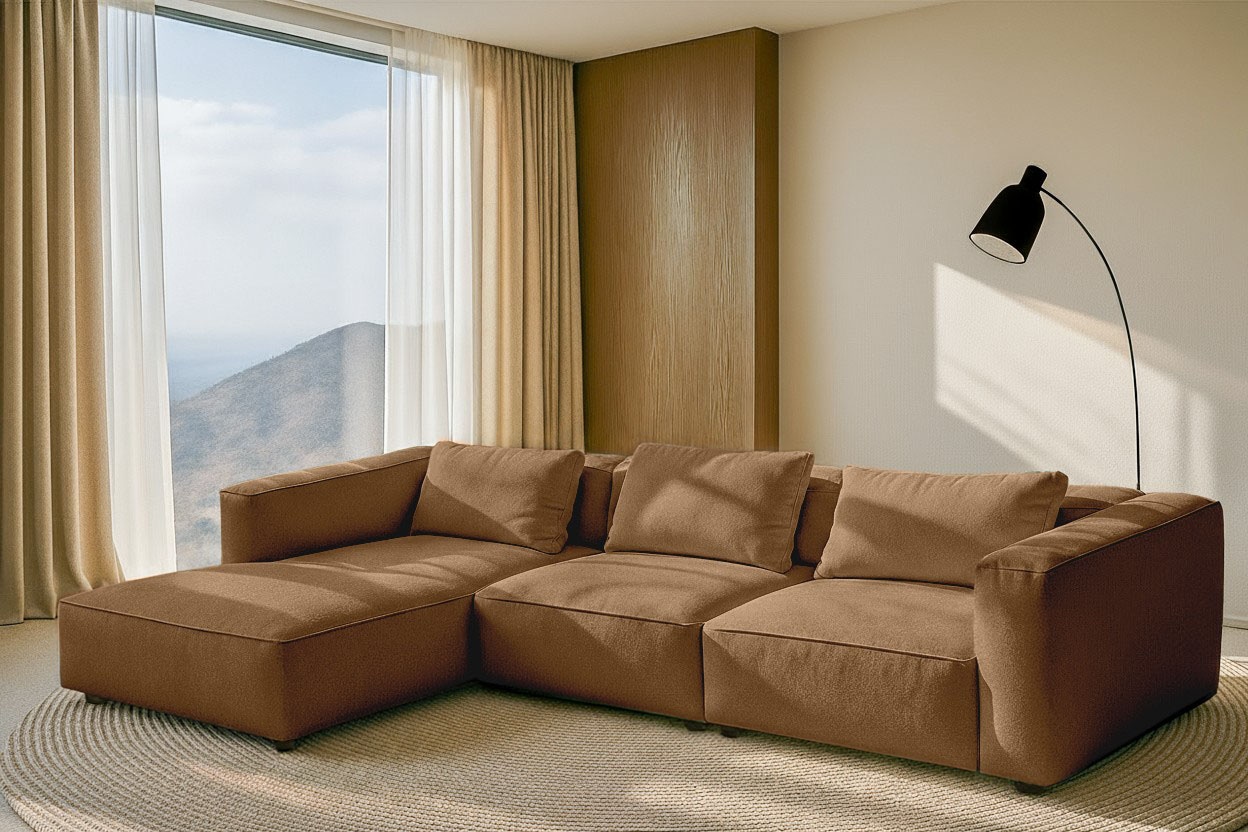 Home affaire Ecksofa "Tvinnet" Breite 317 cm, extra tiefe Sitzfläche, kubisches Sitzvergnügen