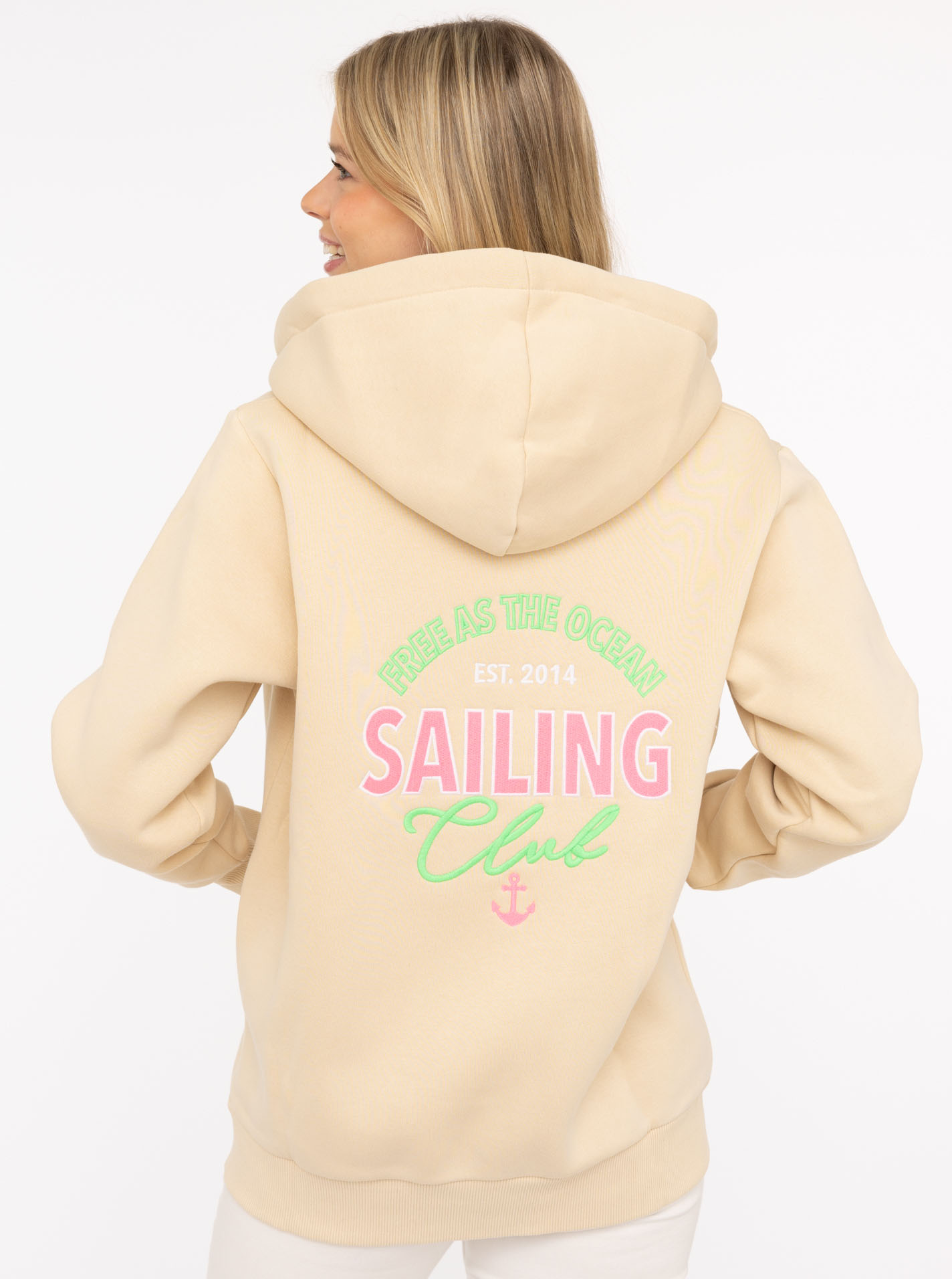 Thumbnail - Zwillingsherz Kapuzensweatjacke ""Sailing Club"" Kapuzensweatjacke mit großer SAILING Applikation am Rücken und Tasche