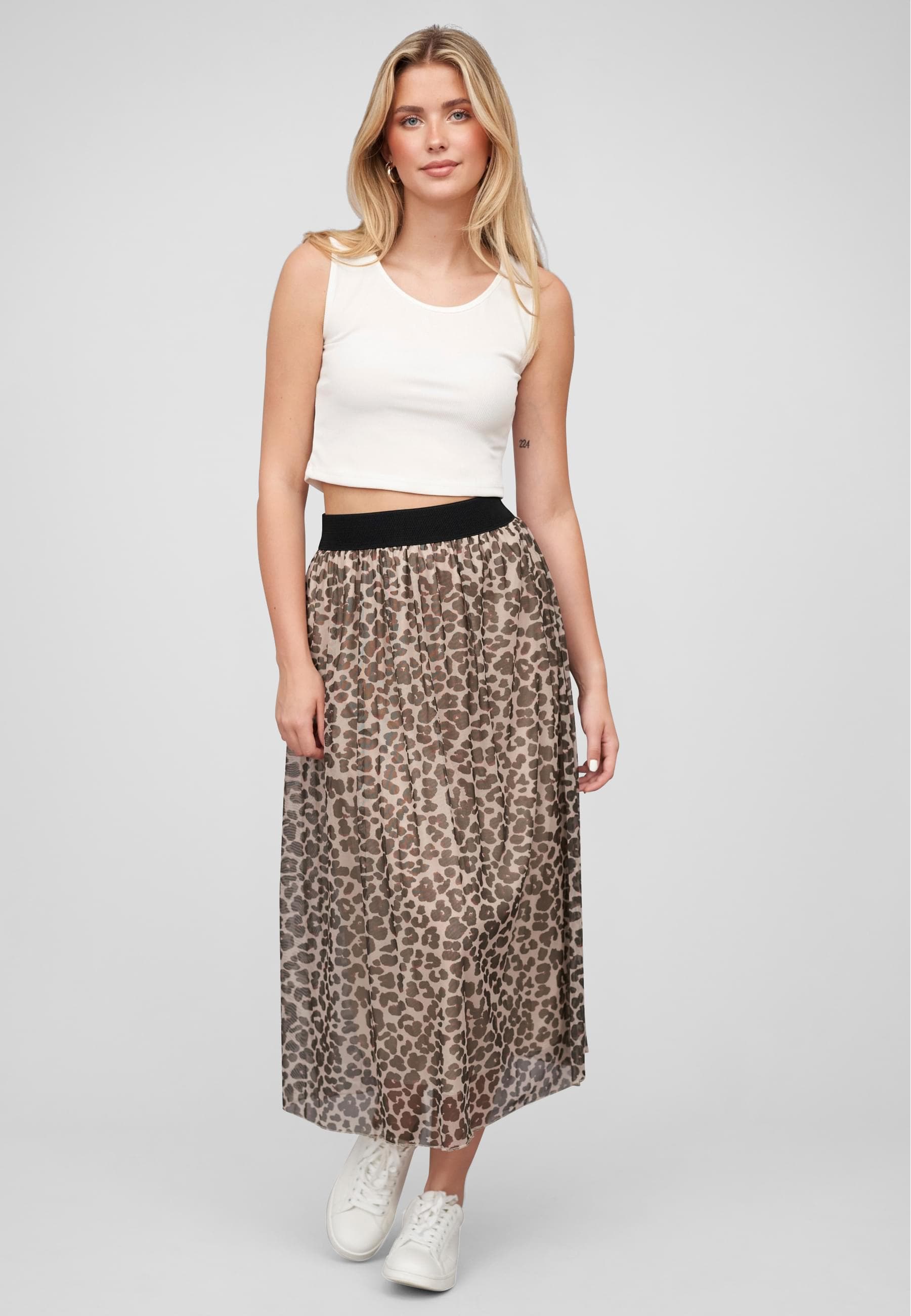 CLOUD 5IVE Sommerrock »CLOUD 5IVE Longform Rock mit Leoprint und Gummiband« 1 Stk. tlg.