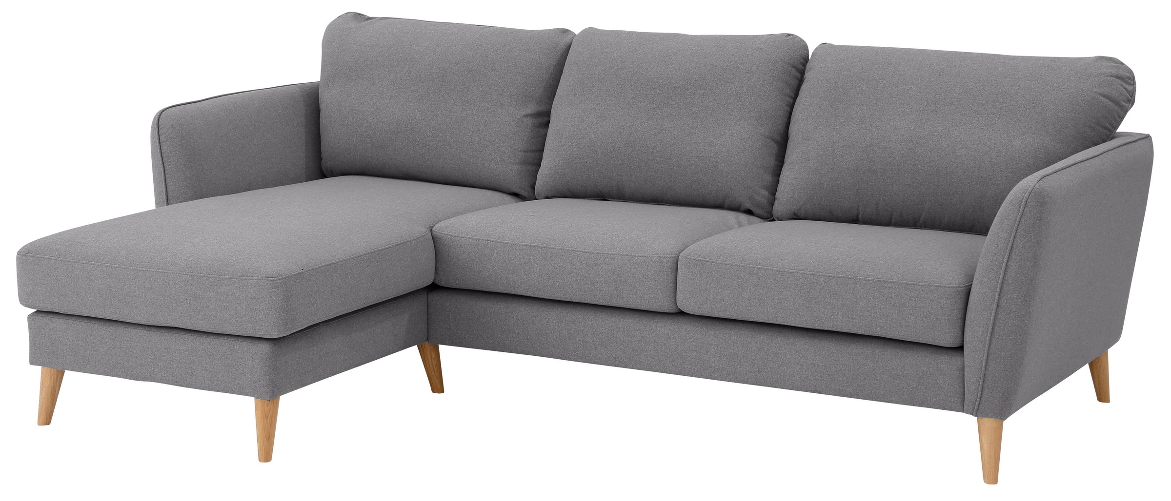 Home affaire Ecksofa »MARSEILLE (242/152cm),L-Form, Rec. rechts/links« Massivholzbeine Eiche, Landhausstil, Wellenunterfederung