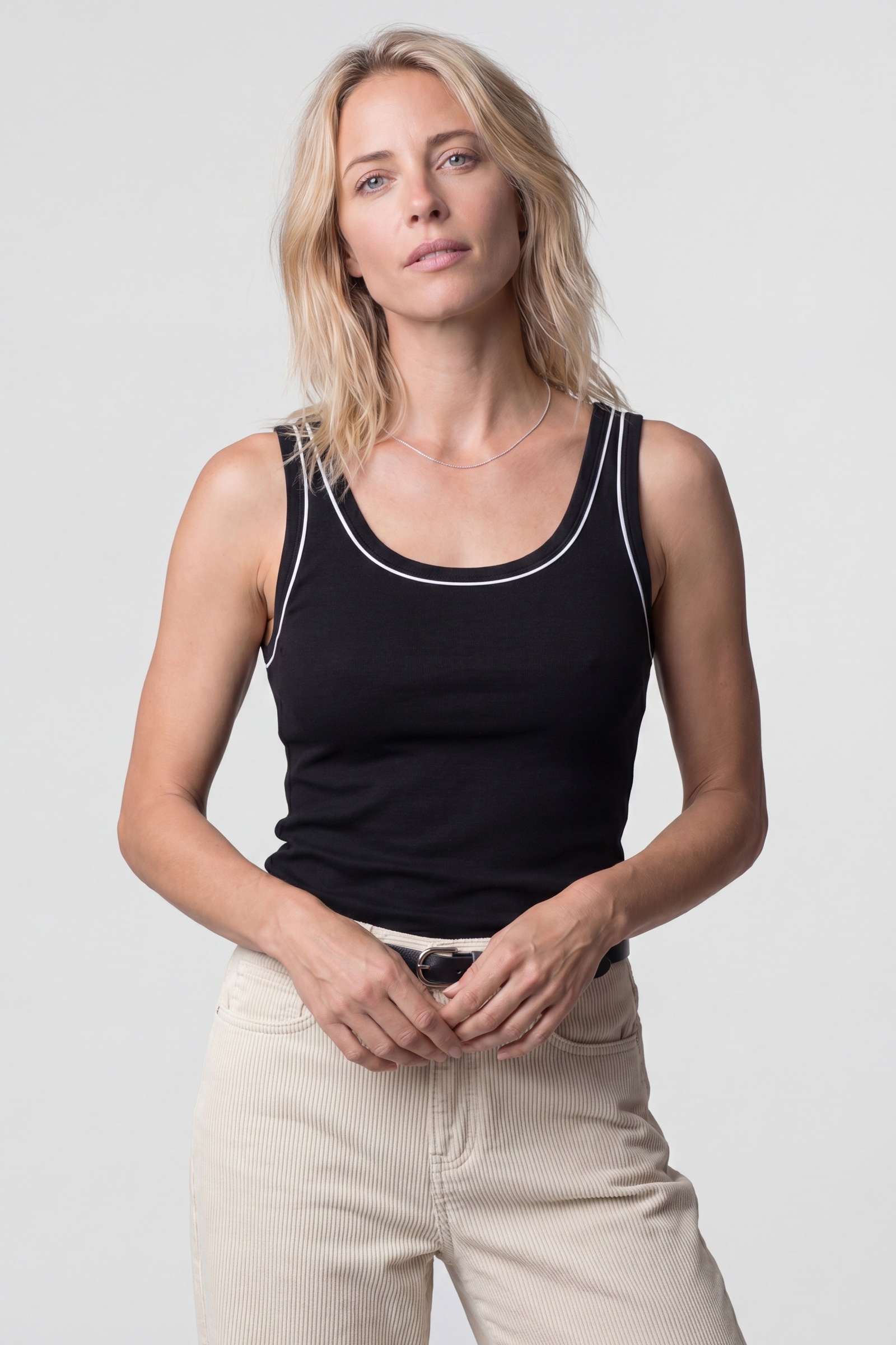 Alife & Kickin »Damen ElinAK A Tanktop, Shirt« Ripp-Tanktop mit doppelter Kontrastpaspel