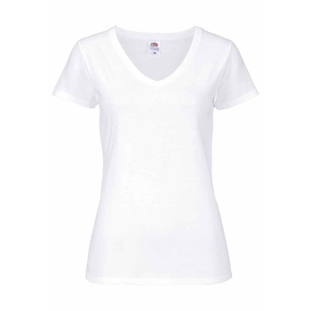 Fruit of the Loom V-Shirt »Lady-Fit Valueweight V-Neck«, (Packung, 2 tlg., 2er-Pack)