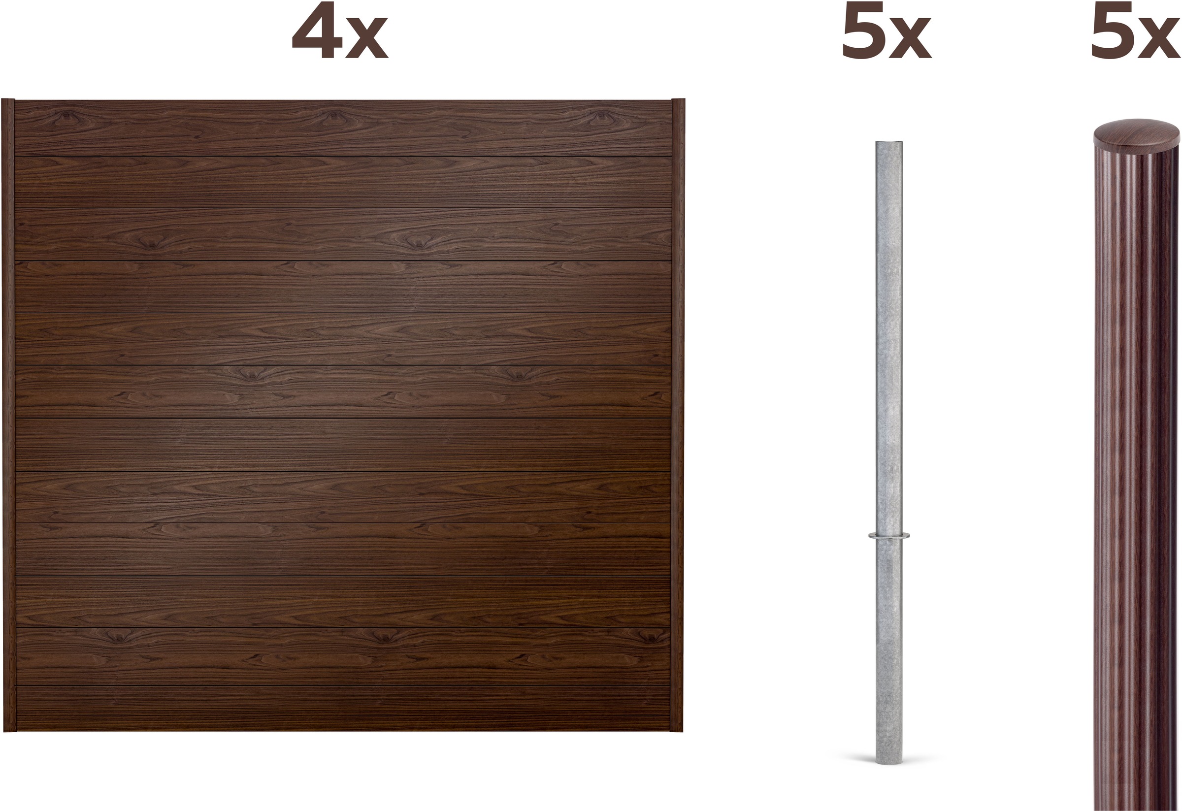Alberts Dichtzaun "Palitio, Profilhöhe 150 mm" Aluminium, verschiedene Dekore und Längen