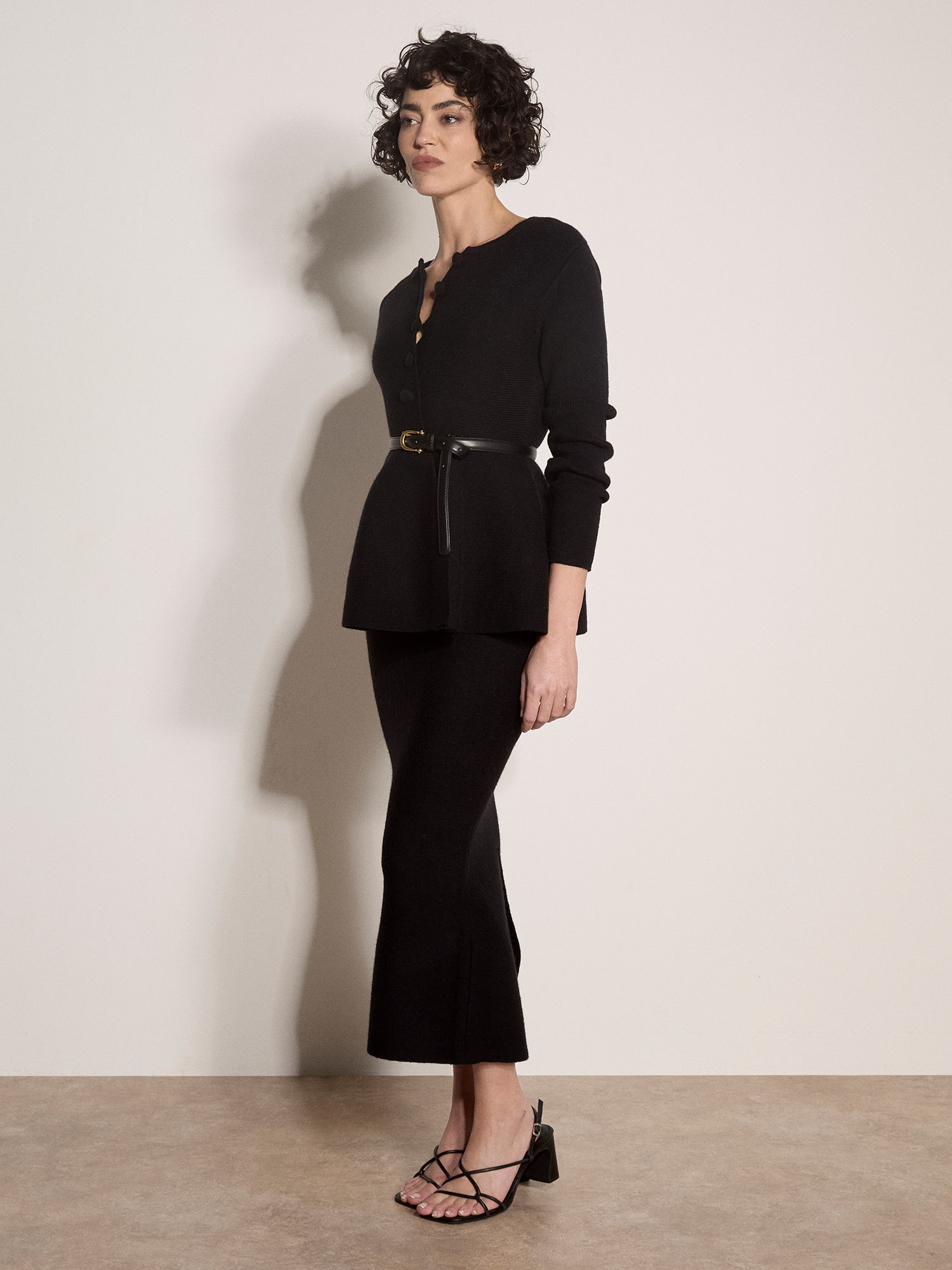 Apricot Cardigan »Peplum-Saum-Strickjacke« aus Rippstrick