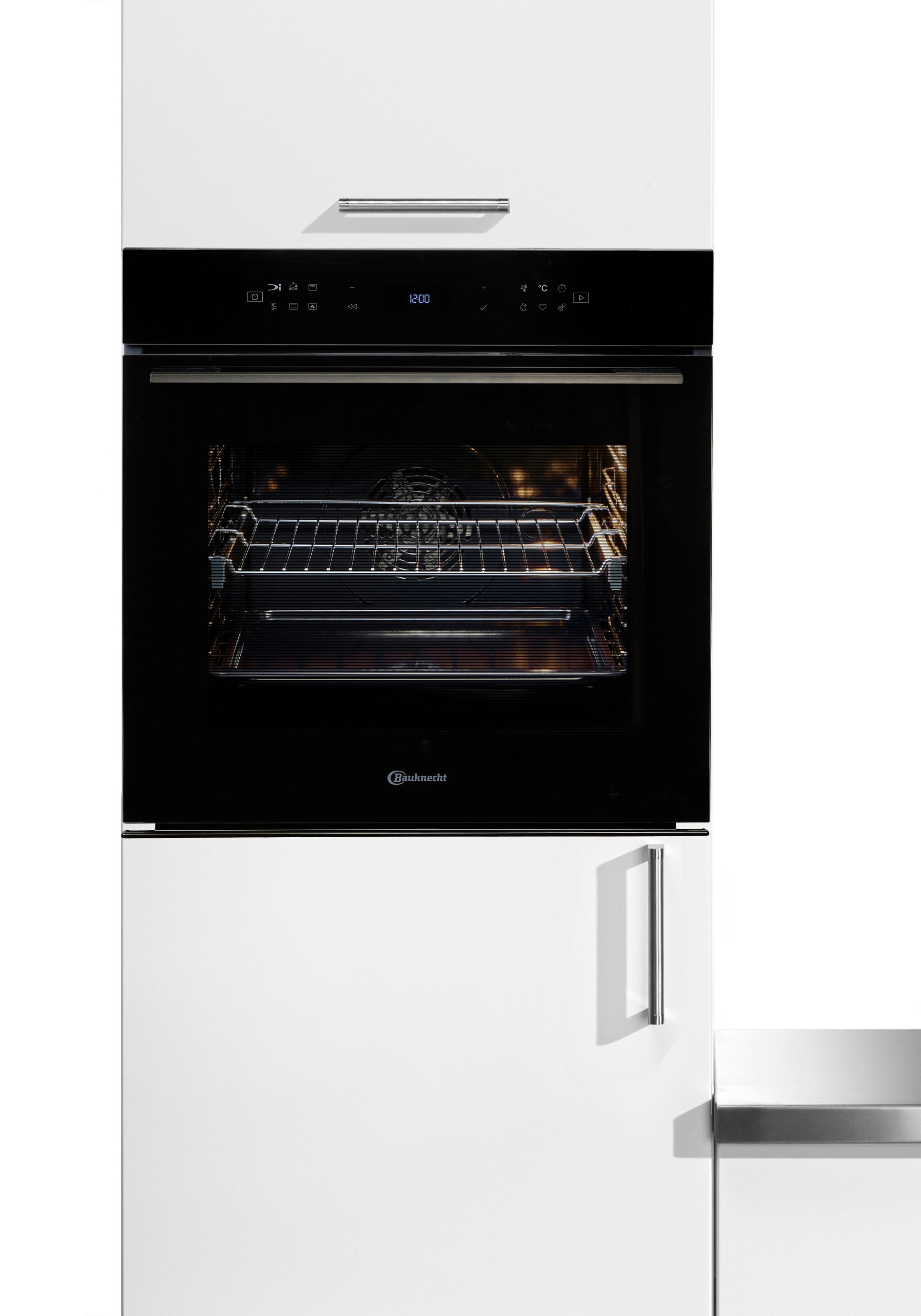BAUKNECHT Backofen "BBI78HT1SK" mit 1-fach-Teleskopauszug mit Hydrolyse 310C Pizza-Funktion – wie frisch aus dem Steinofen, AirFry-Funktion