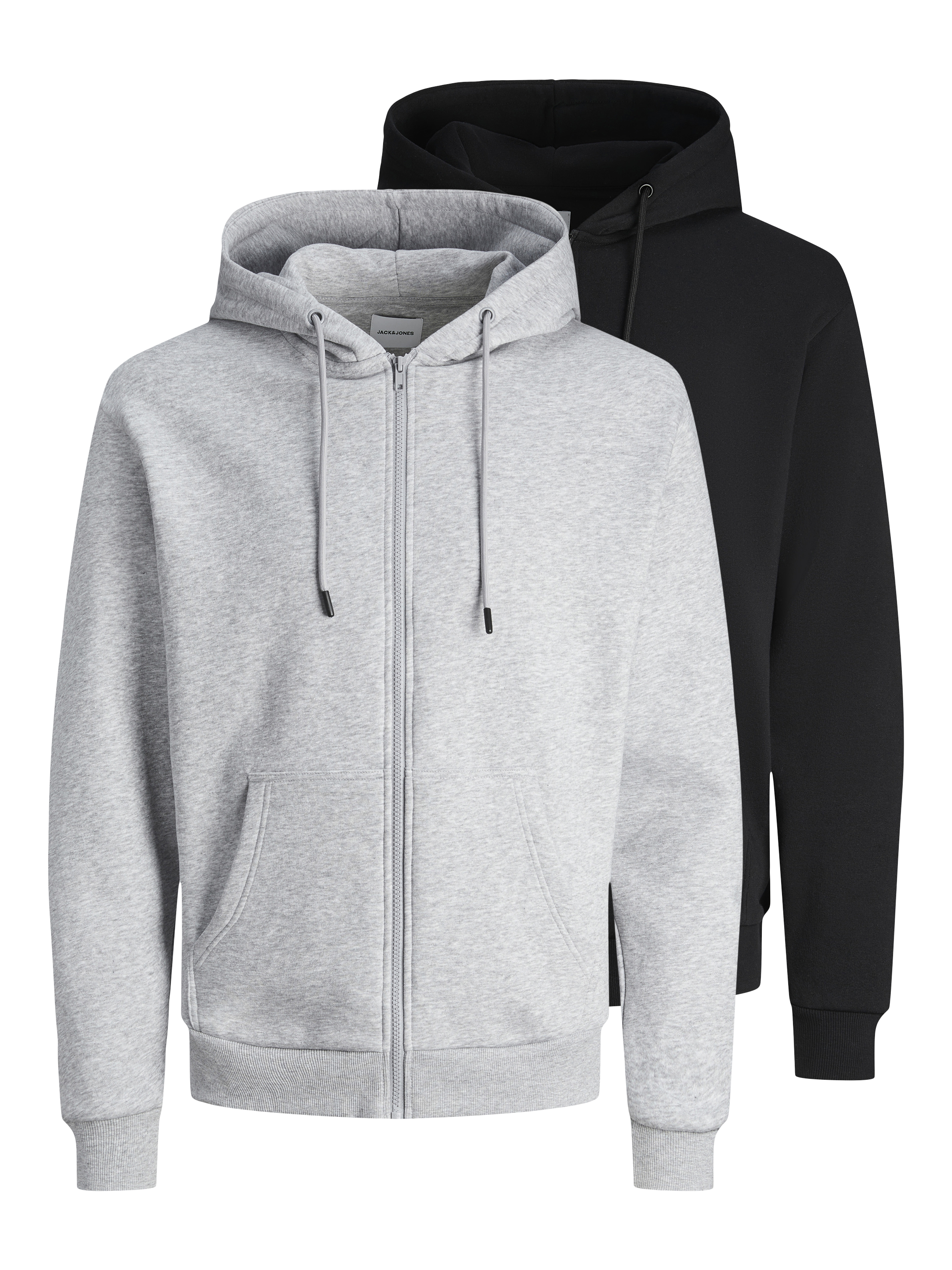 Jack & Jones Kapuzensweatjacke "JJEBRADLEY SWEAT ZIP HOOD 2PK MP" Packung, 2 Materialmix
