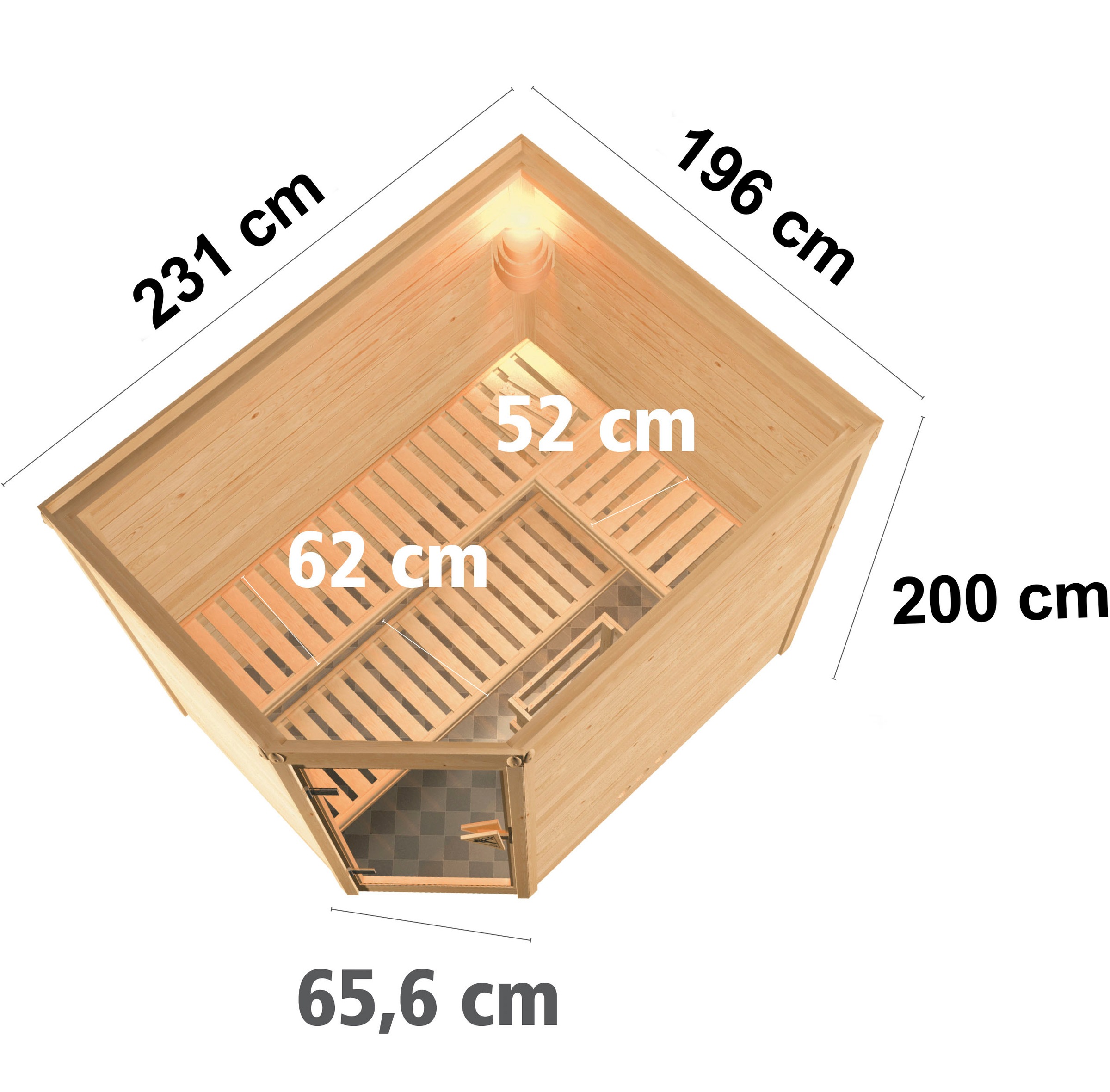 Karibu Sauna »Talida« Set,  Ofen 9 kW integr. Strg