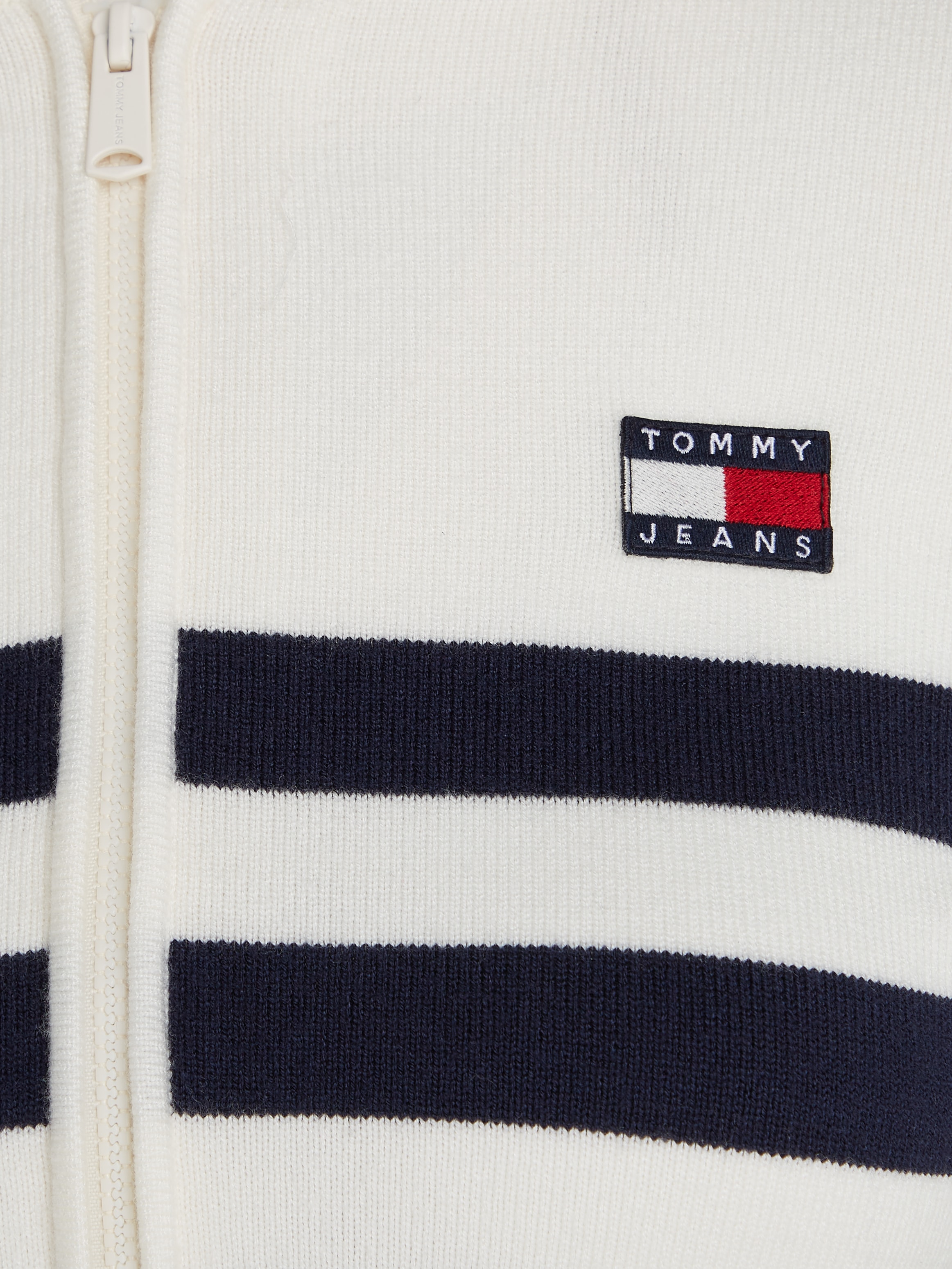 Tommy Jeans Sweatjacke »TJW STRIPE ZIP THRU BADGE HOOD«, mit Tommy Jeans Flagge