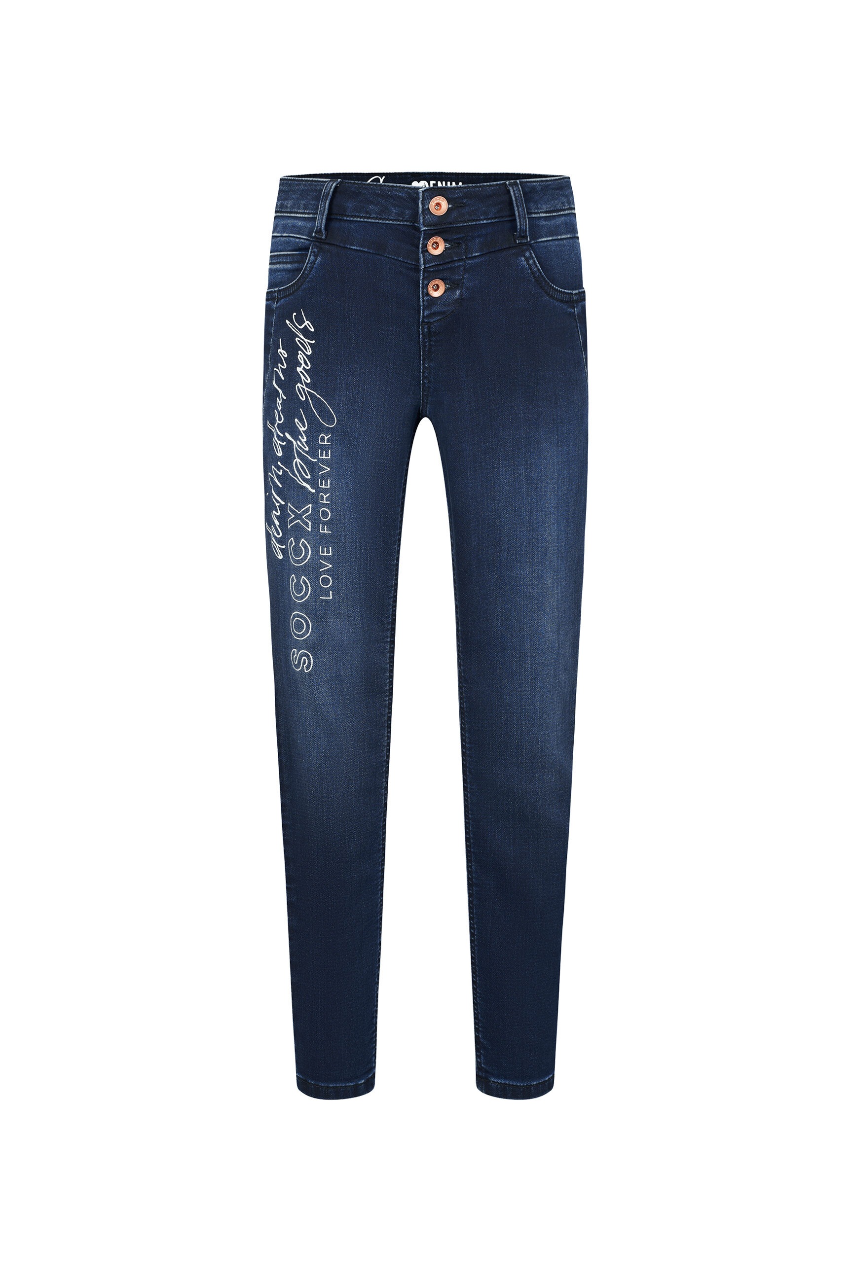 SOCCX Slim-fit-Jeans, mit verkürztem Bein