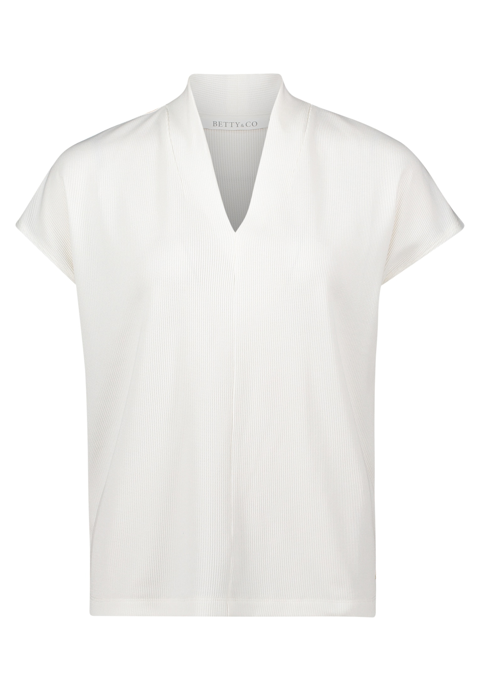 Betty&Co Kurzarmshirt »Betty & Co Damen Casual-Shirt mit V-Ausschnitt«, (1 tlg.), Struktur