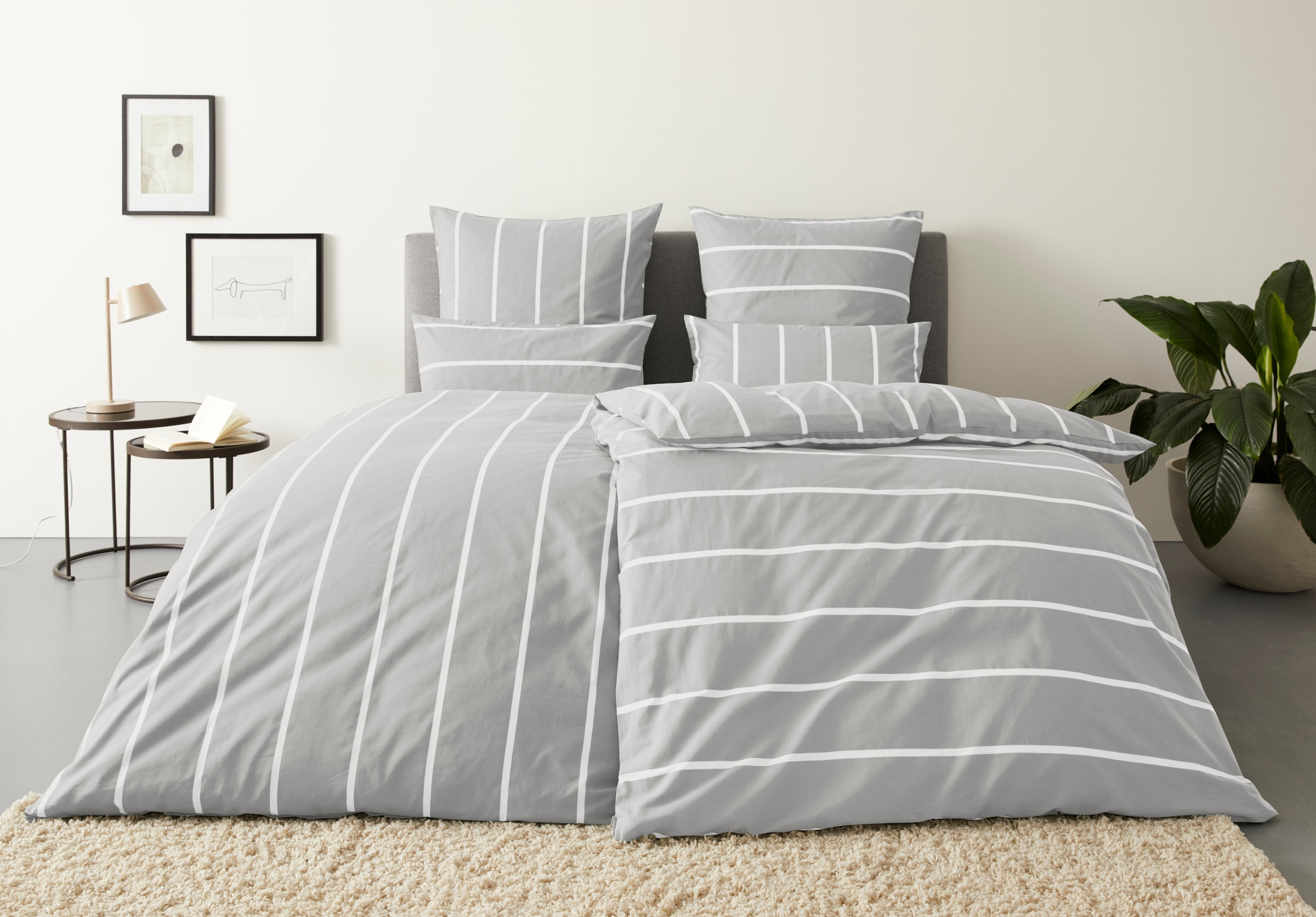 OTTO home Wendebettwäsche "MIETTE" 2 tlg. mit modernen Streifen, Bettwäsche günstig online kaufen