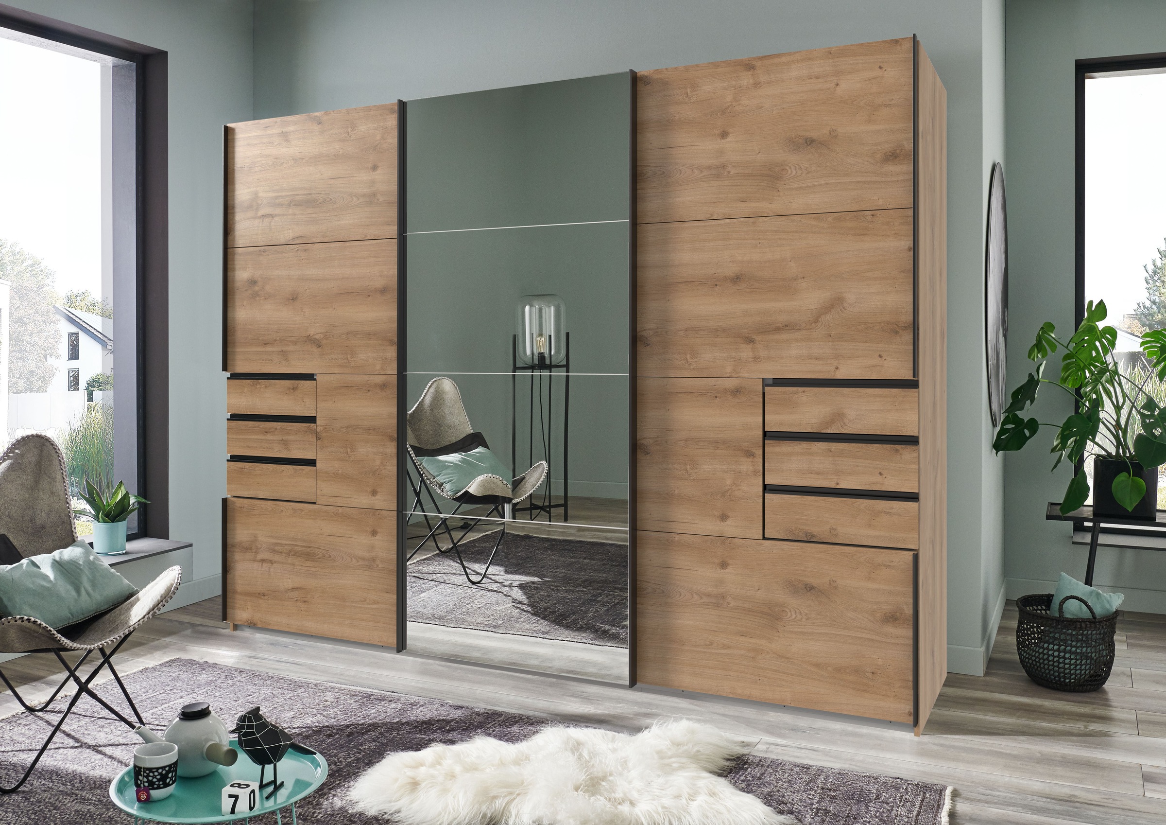 Wimex Schwebetürenschrank "Saigon", mit Spiegeltür, 3 Türen, 270cm breit günstig online kaufen