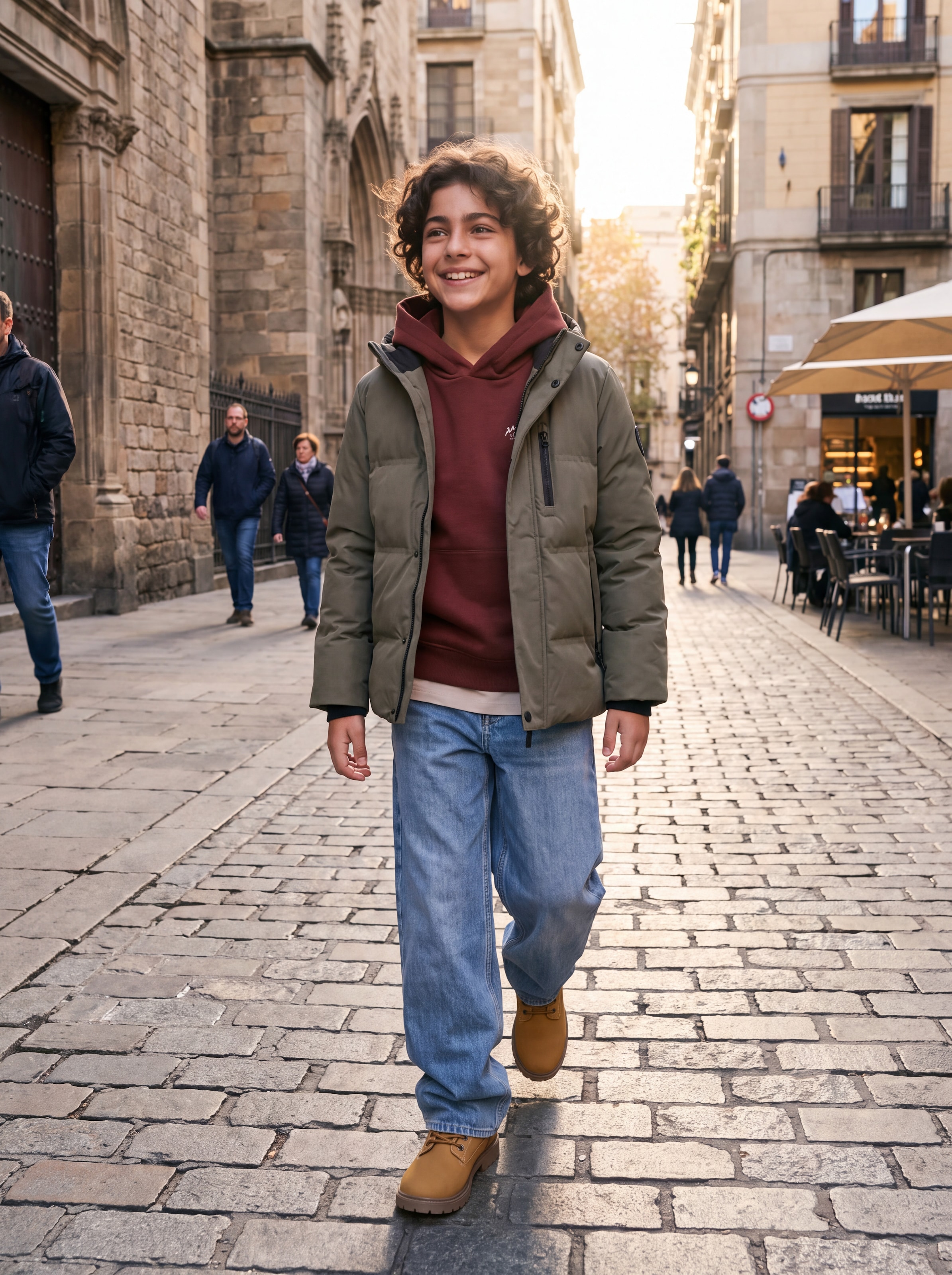 Jack & Jones Junior Steppjacke »JCOTRACE ALPHA PUFFER JACKET JNR« mit Kapuze Kunstfaser, normal geschnitten