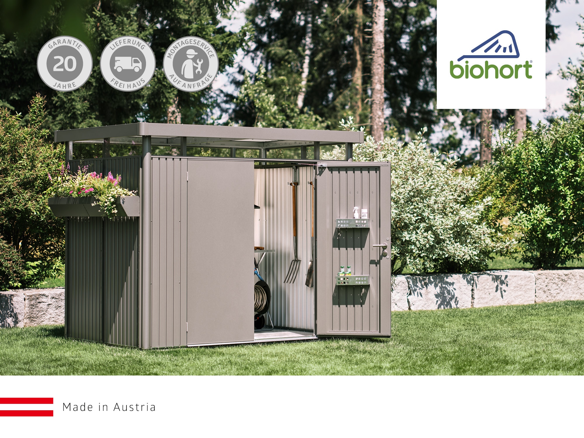 Thumbnail - Biohort Gerätehaus "AvantGarde ECO Gr. A8" verschiedene Farben mit Doppeltür