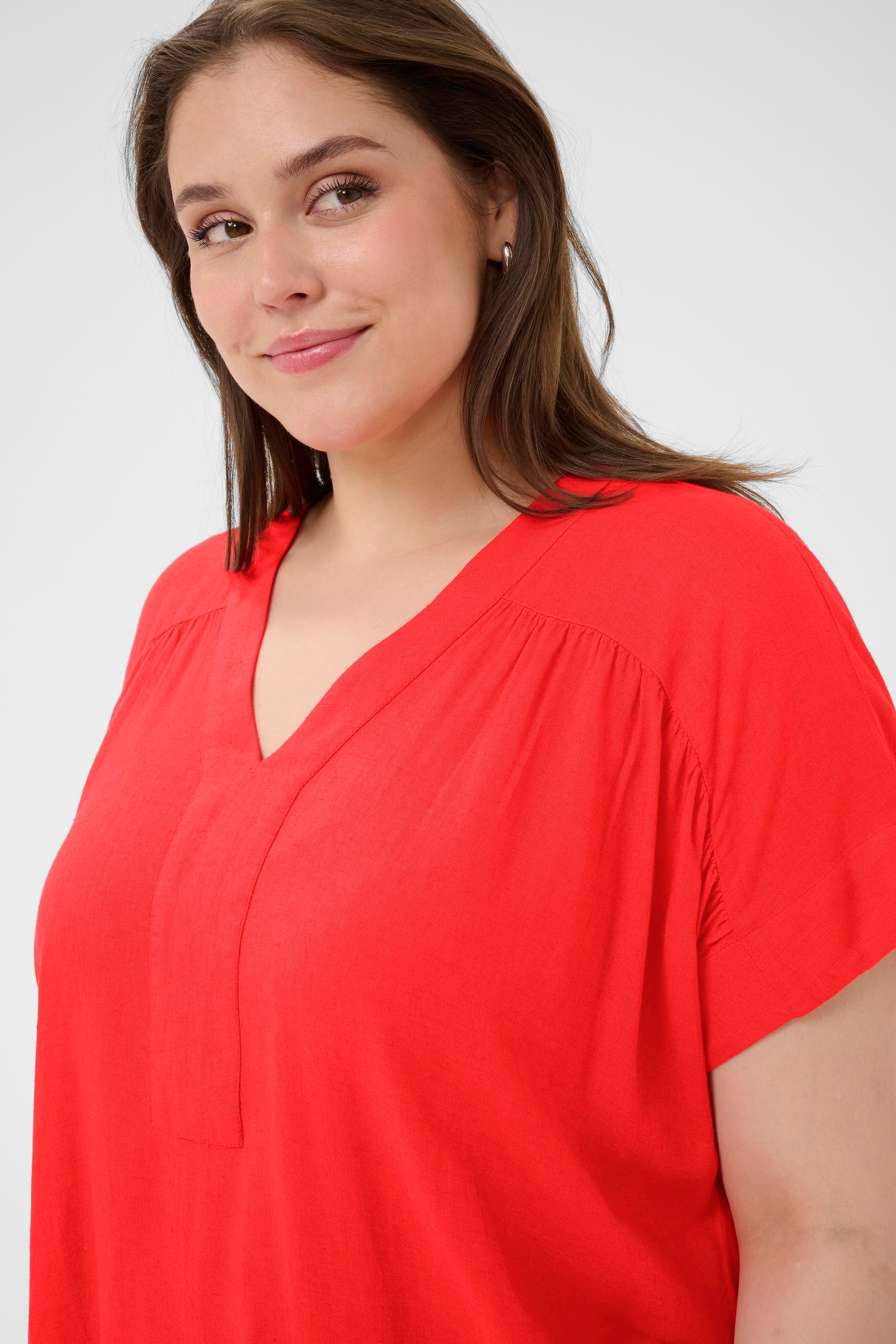 KAFFE Curve Kurzarmbluse »Damen Bluse kurzarm KCmille«