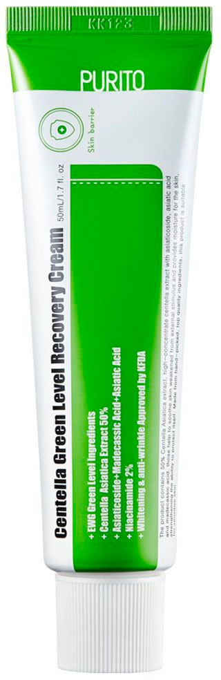 PURITO Gesichtspflege "Centella Green Level Recovery Cream", 50ml, weiß, Hautpflegemittel, Wirkt antibakteriell, stärkt die Hautbarriere, mildert