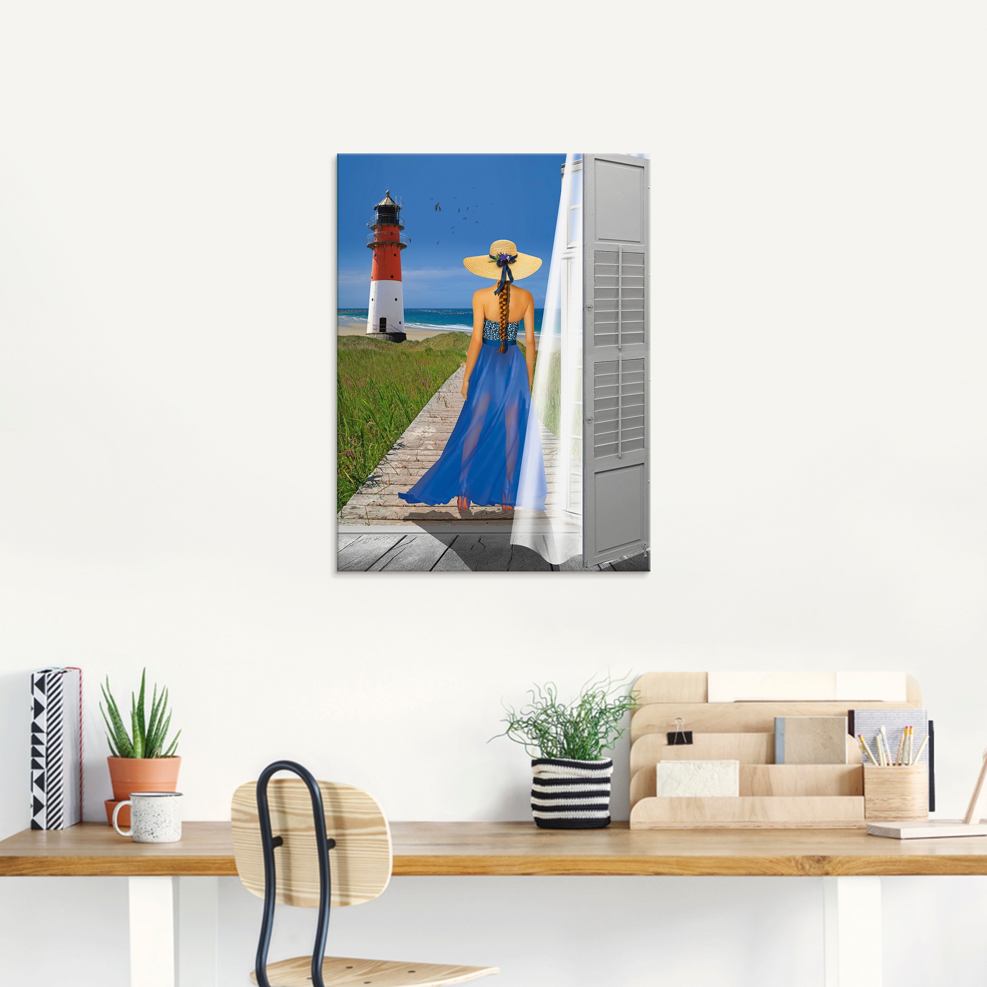 Artland Glasbild »Urlaub am Meer«, Frau, (1 St.), in verschiedenen Größen