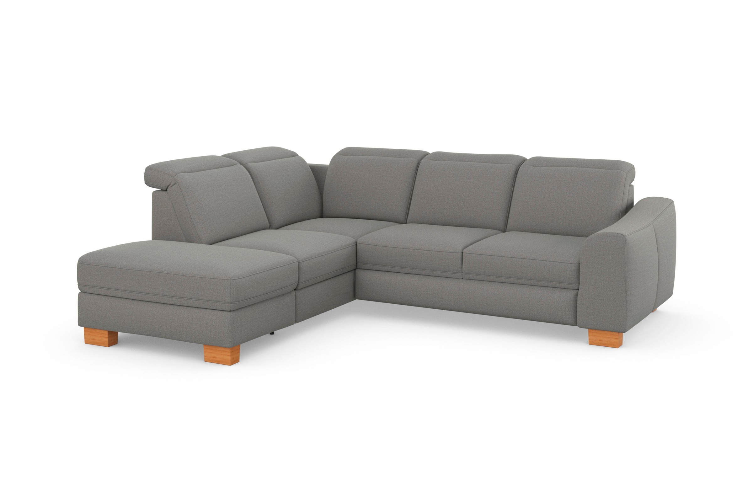 sit&more Ecksofa »Dundee L-Form«, mit Federkern und Massivholzfüßen, wahlweise mit Kopfteilverstellung