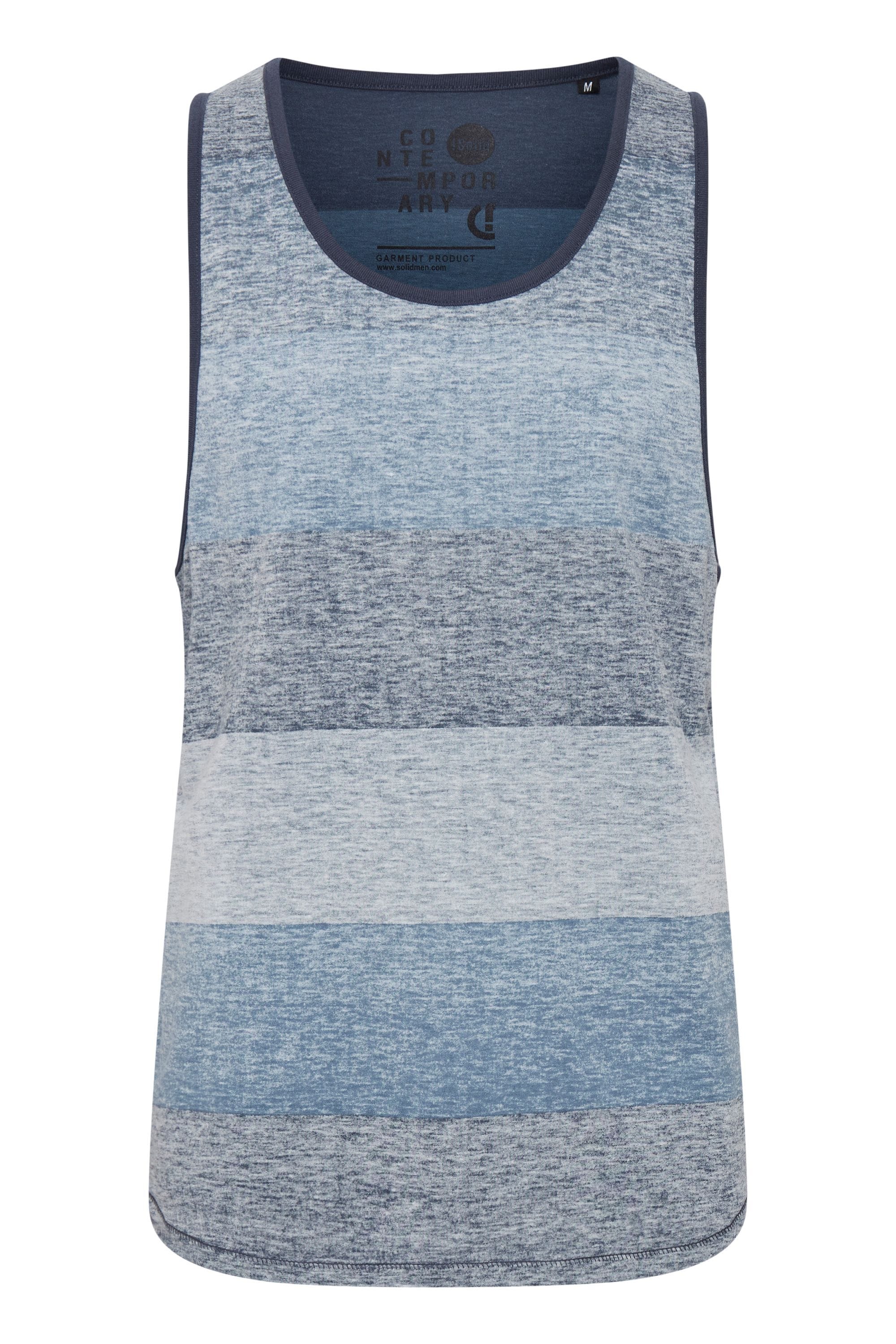 SOLID Herren Longtop "Tanktop SDCharan", blau, Gr. L, Obermaterial: 65% Polyester PES. 35% Baumwolle CO., Tops