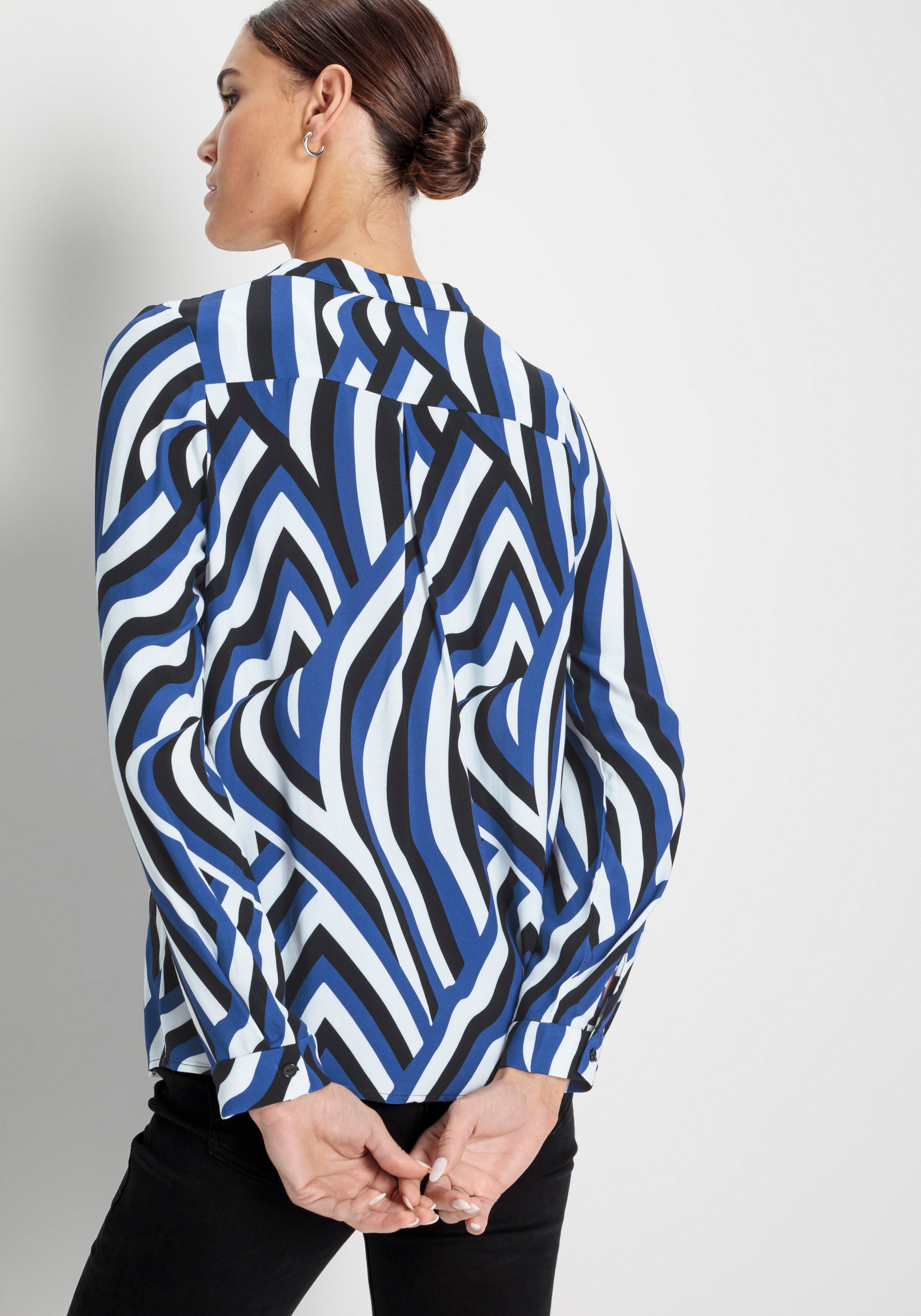 HECHTER PARIS Klassische Bluse, mit elegantem V-Ausschnitt