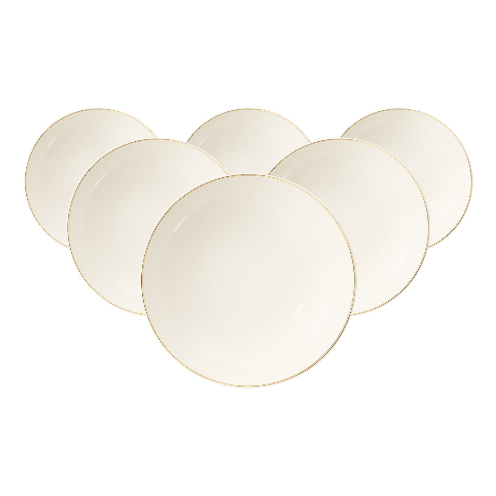 Seltmann Weiden Suppenteller "Suppenteller Savona Fine Diamond ø 21,5 cm 6er Set creme" Spülmaschinenfest, Mikrowellensicher, Ofenfest