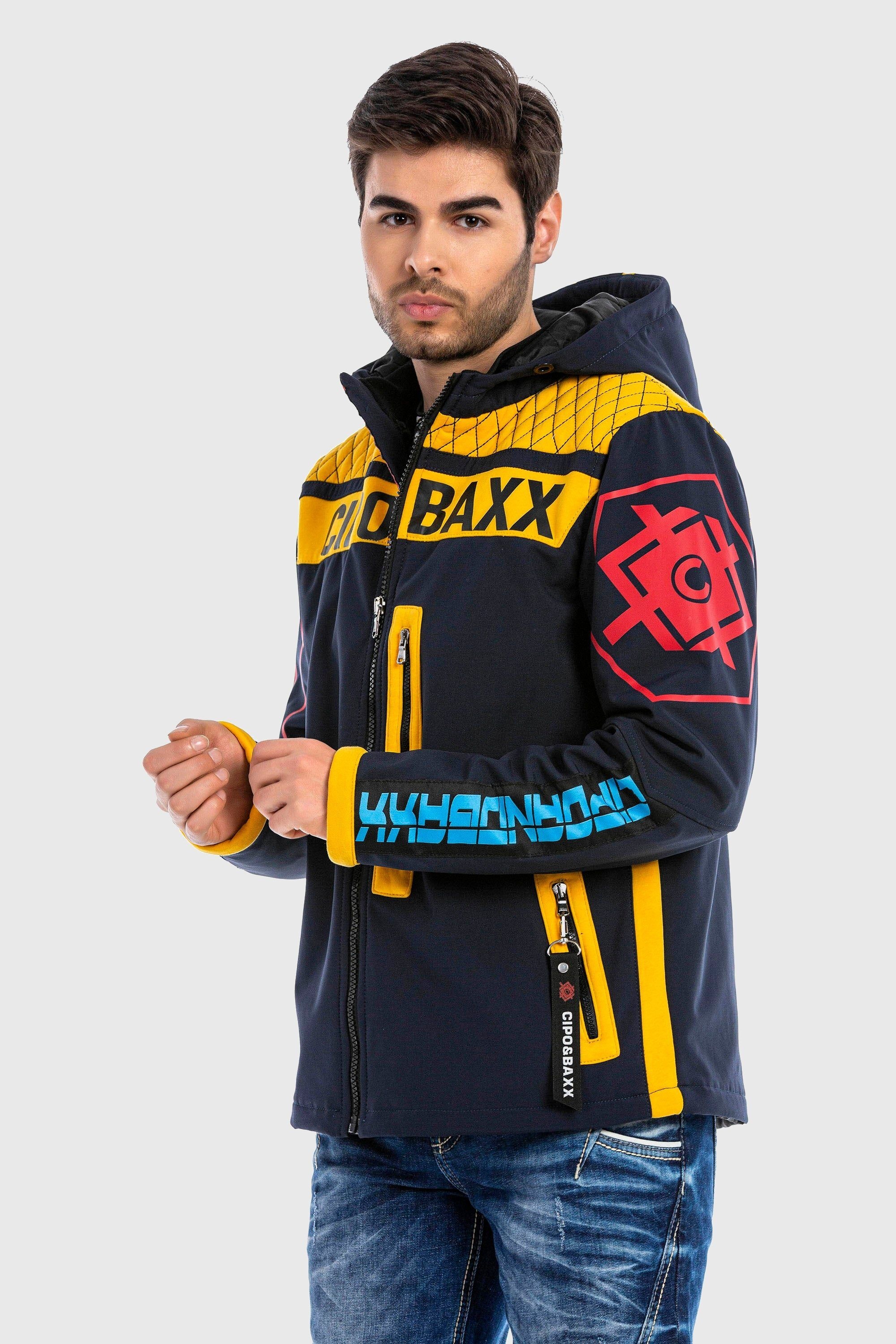 Cipo & Baxx Outdoorjacke »JACKET«, mit Kapuze, im farbenfrohen Design