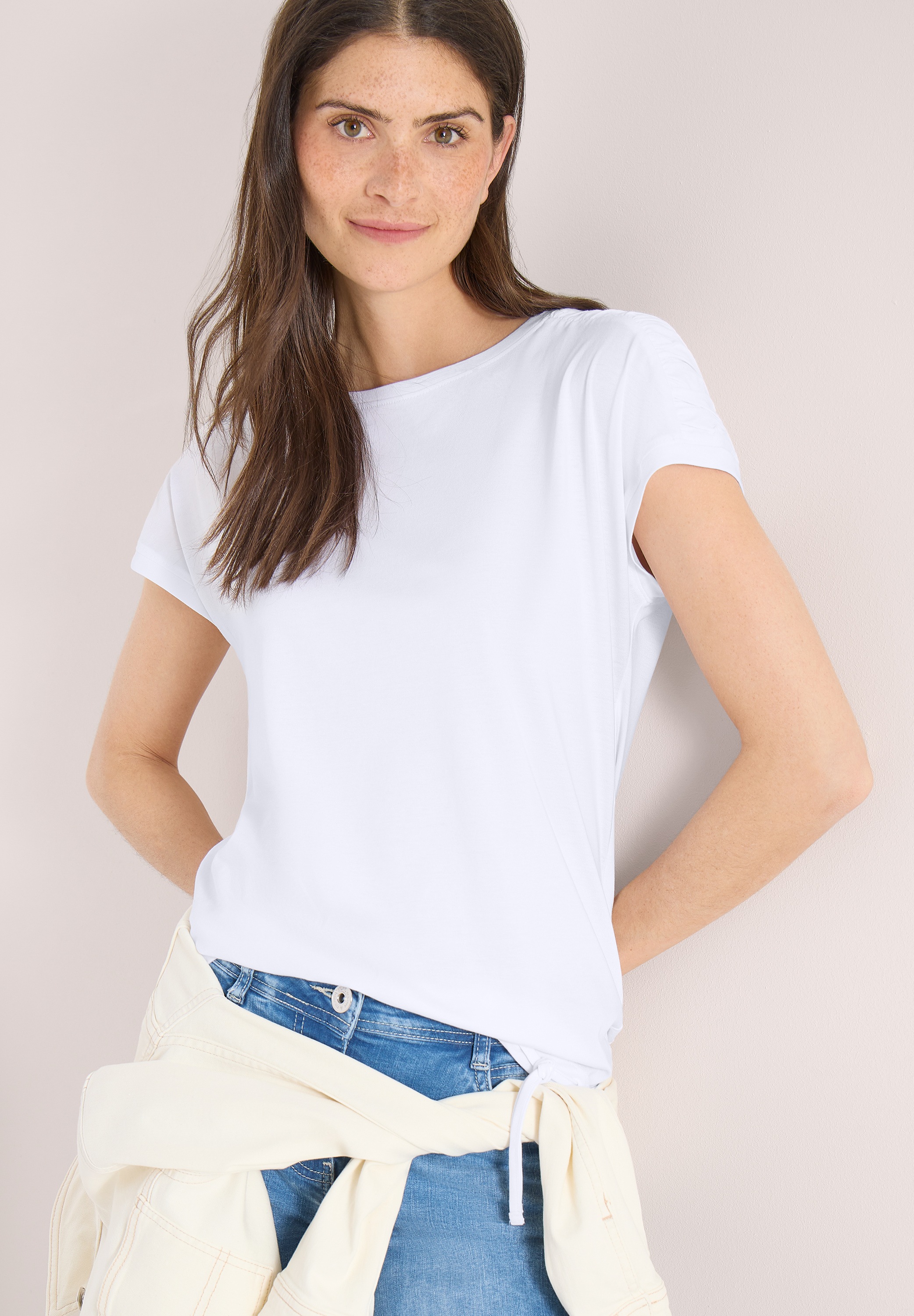 Cecil Rundhalsshirt mit Raffung