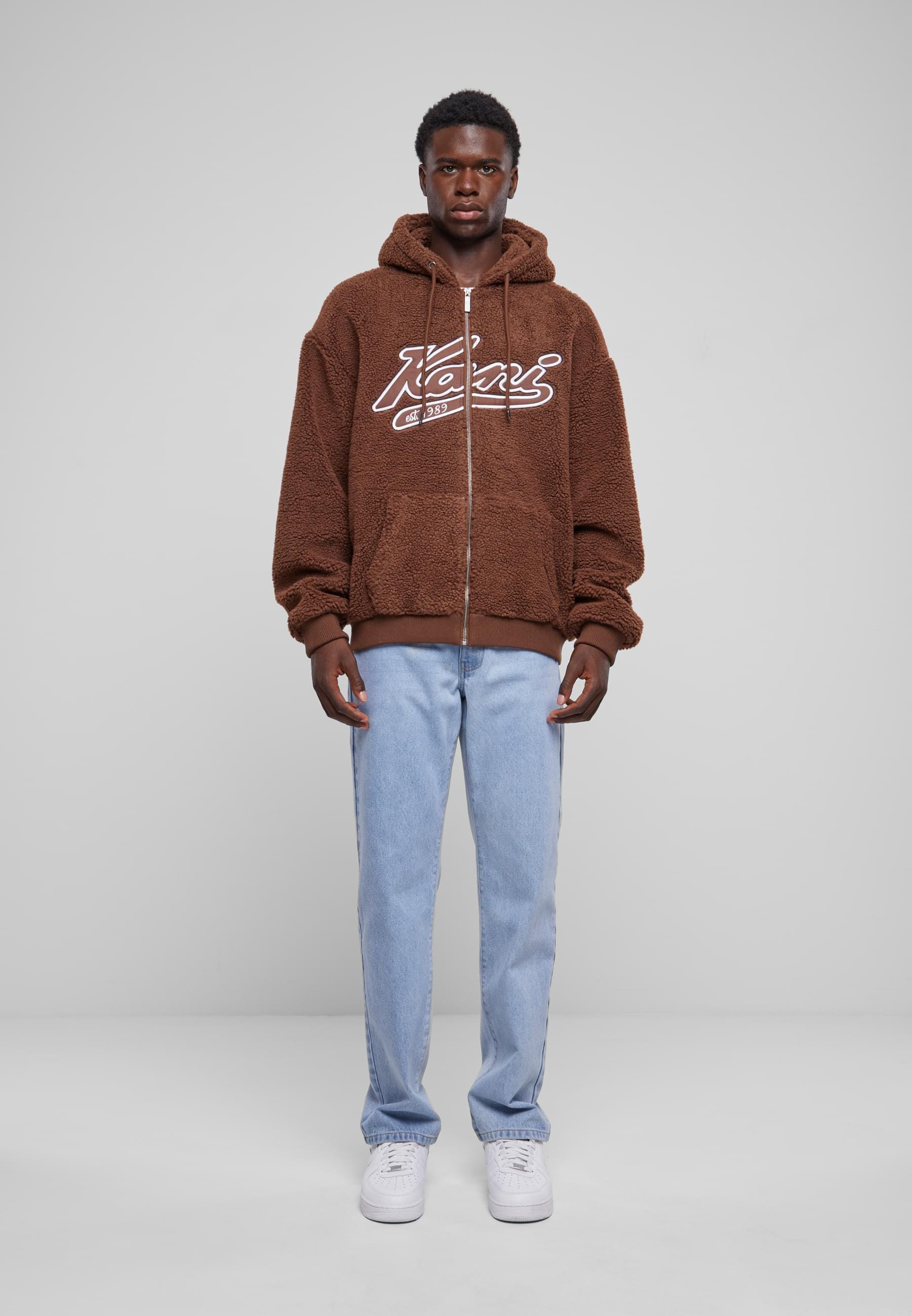 Karl Kani Longsleeve »Karl Kani Herren KM233-019-1 KK Varsity Teddy Full Zip Hoodie«, (1 tlg.)