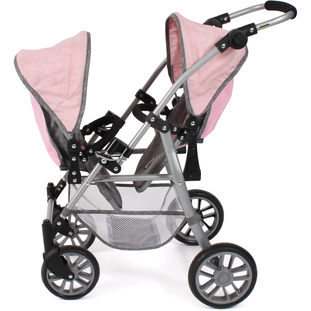 CHIC2000 Puppen-Zwillingsbuggy »Twinny, Grau-Rosa«