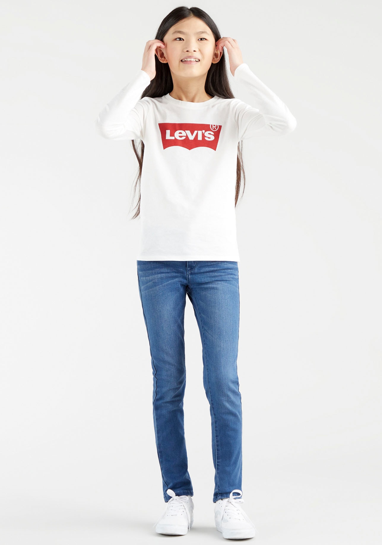 Levis Kids Langarmshirt "LVG L/S BATWING TEE" mit Logo Print for GIRLS