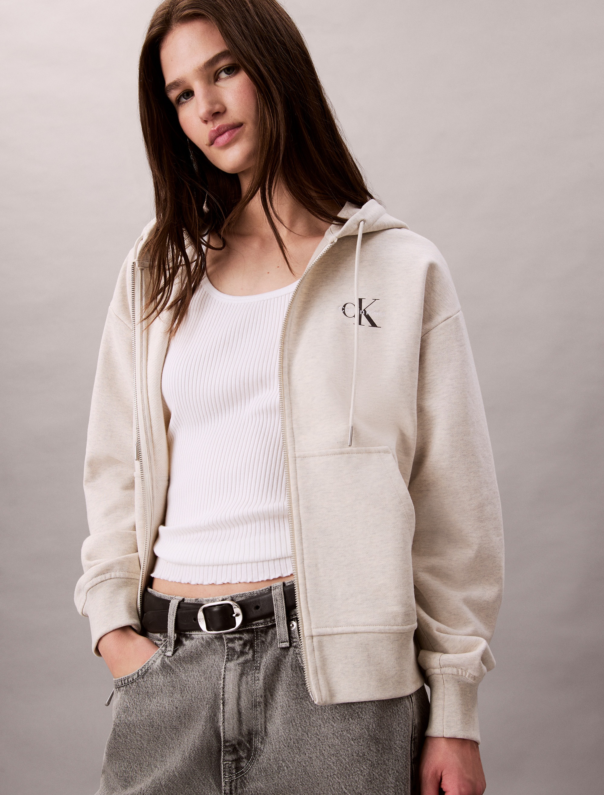 Calvin Klein Jeans Sweatjacke "MNLG FRNCH TRRY FZ B", Mit Rundhalsausschnit günstig online kaufen