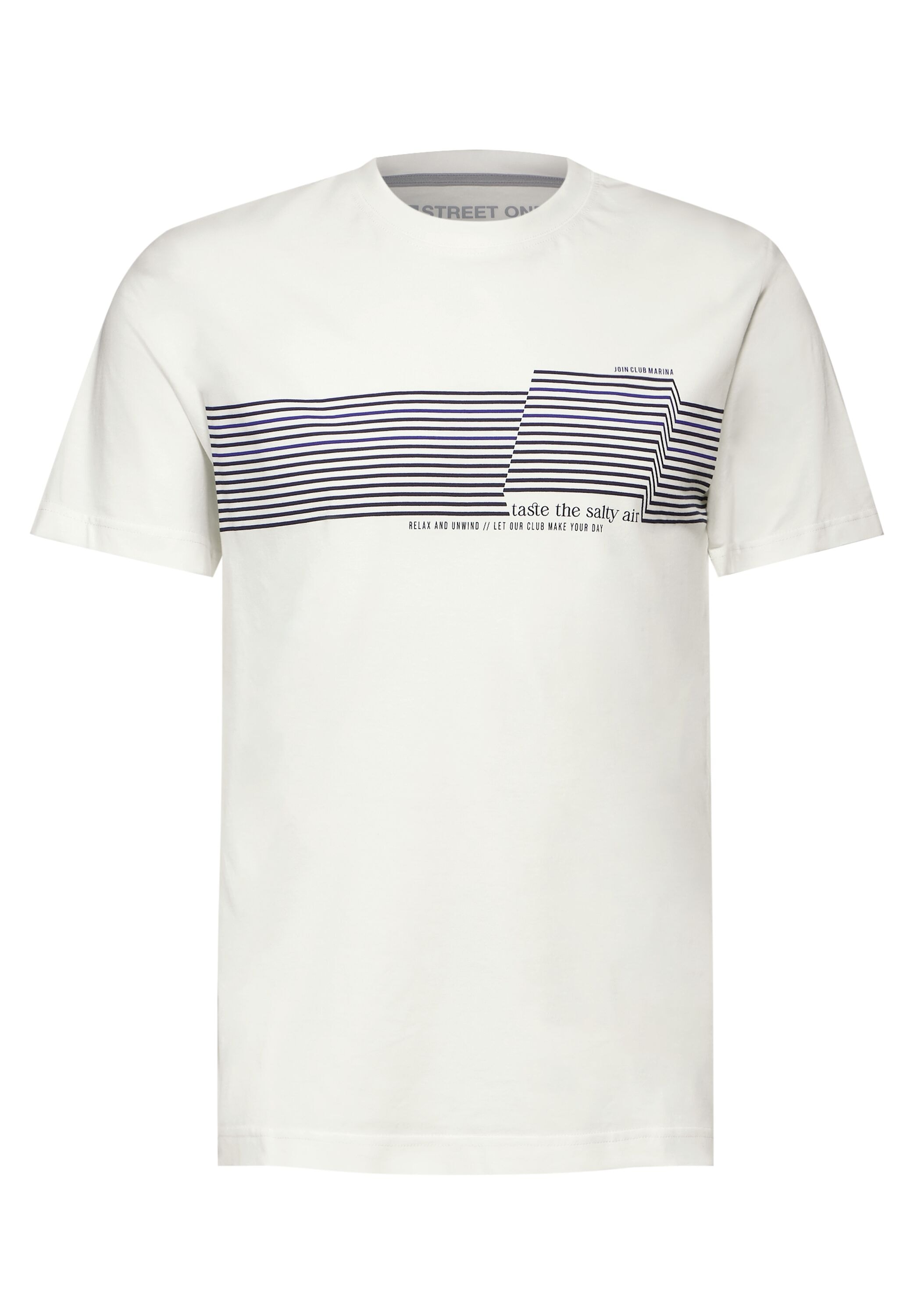STREET ONE MEN Rundhalsshirt, aus reiner Baumwolle