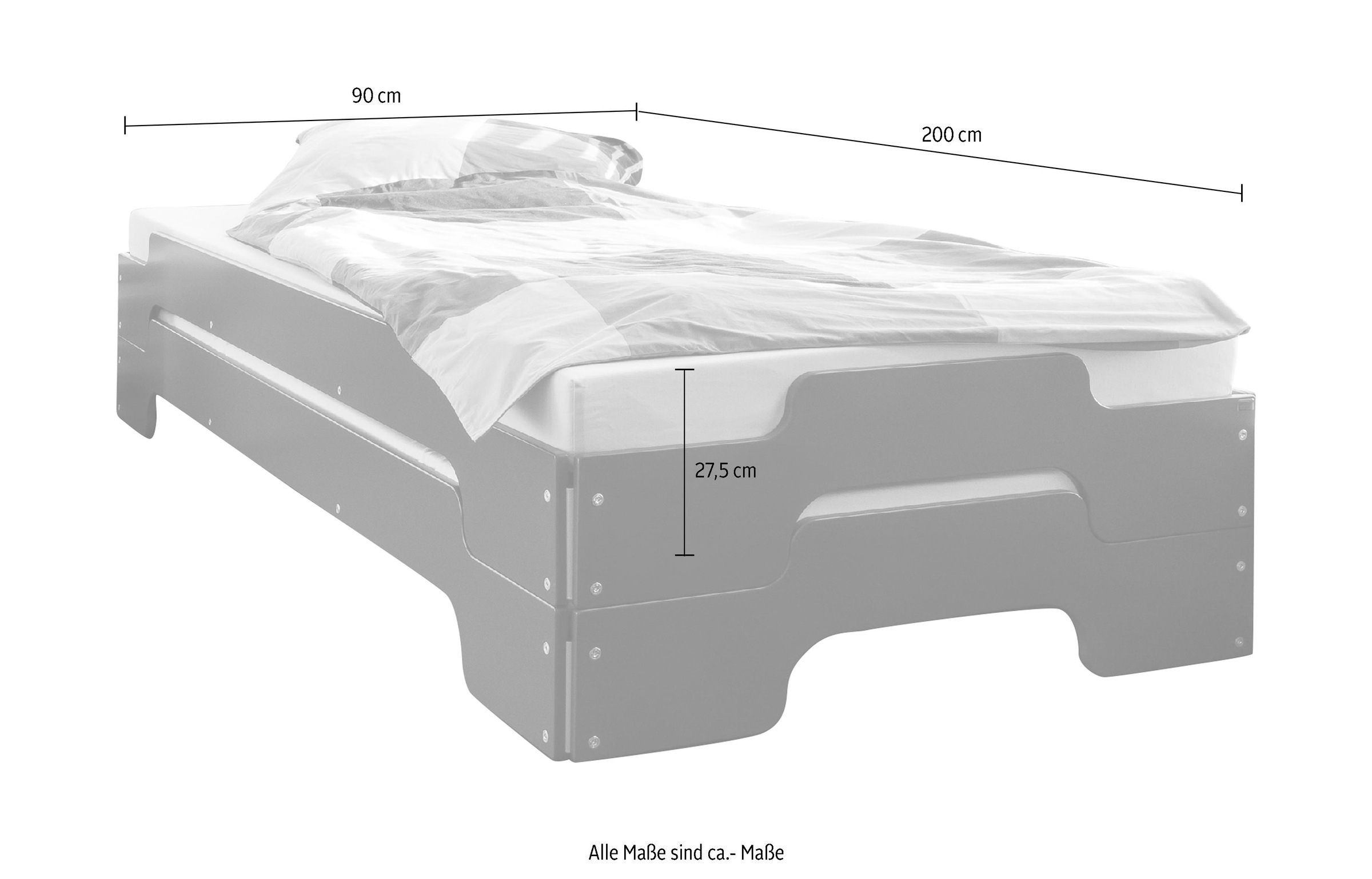 Müller SMALL LIVING Stapelbett »STAPELLIEGE Komfort (eine Liege)«, Komforthöhe 27.5 cm, ausgezeichnet mit dem German Design Award - 2019